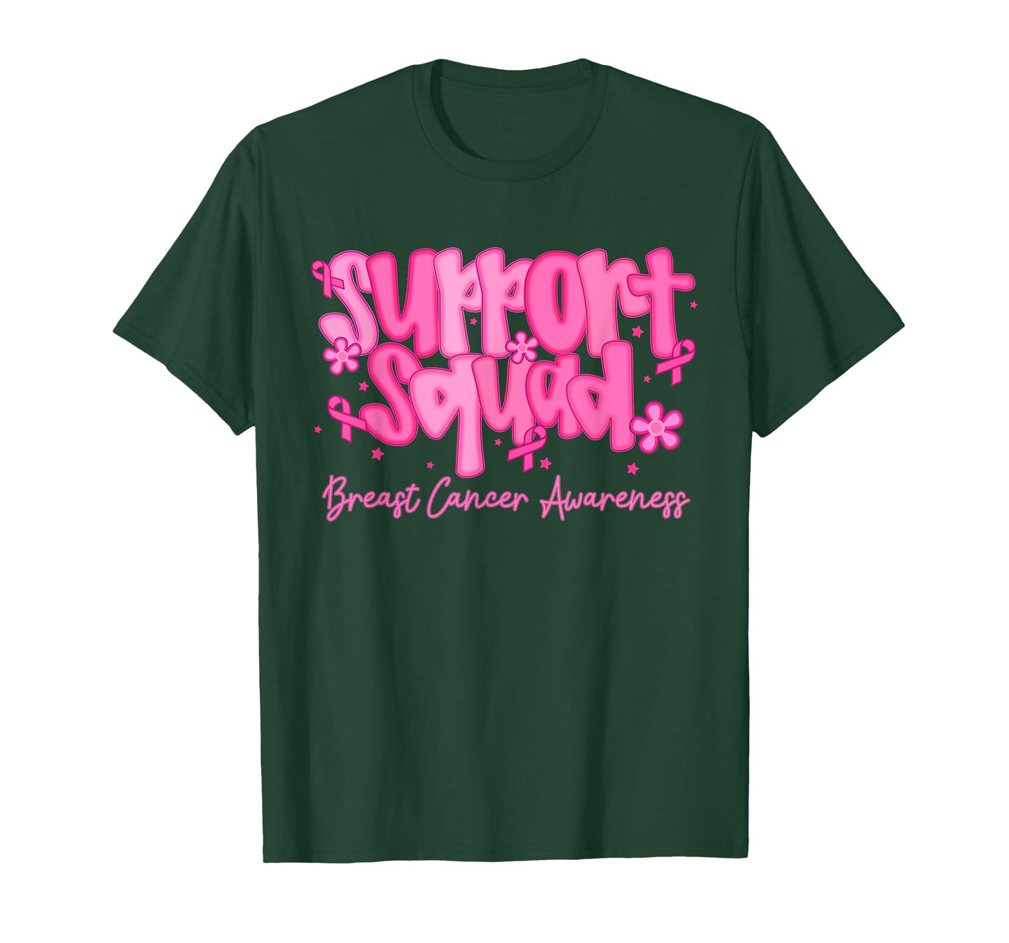 Groovy Support Squad Breast Cancer Awareness Men Women Kids T-Shirt
