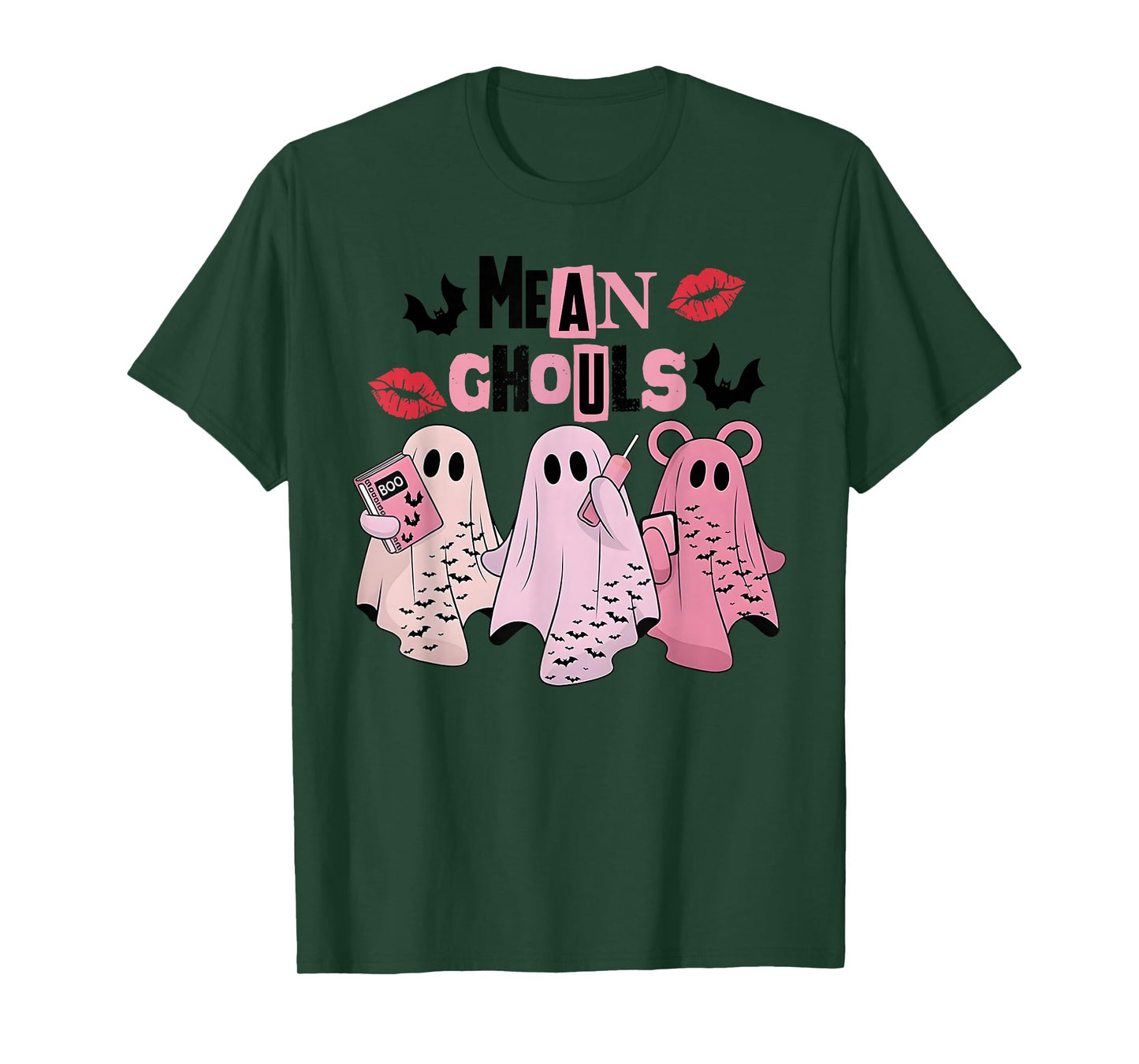 Funny Mean Ghouls On October We Wear Pink Breast Cancer T-Shirt
