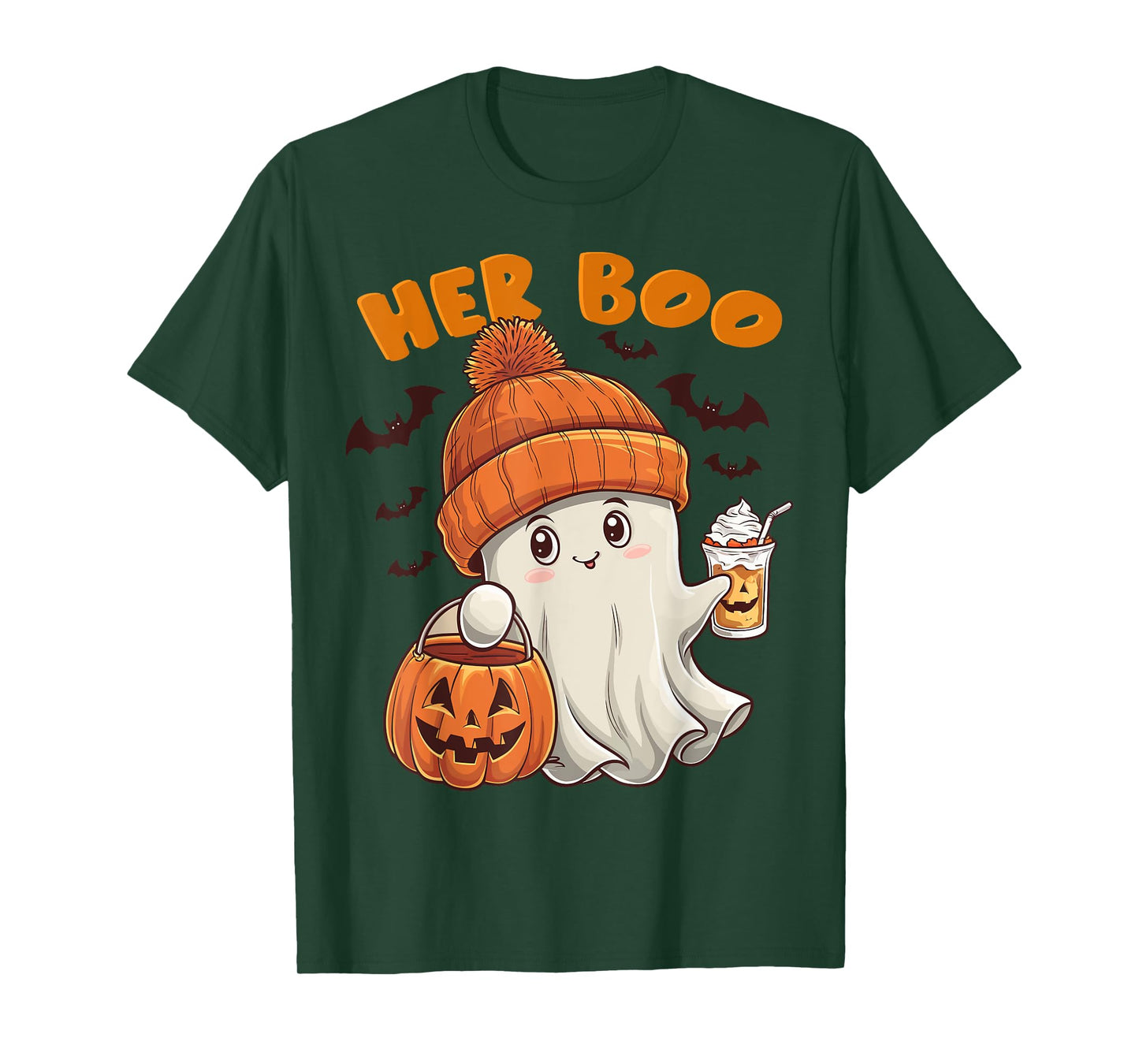 Her Boo His Boo Funny Ghost Ice Coffee Matching Halloween T-Shirt