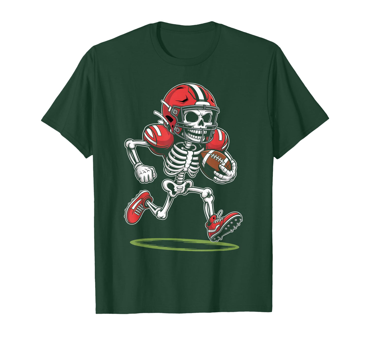 Skeleton American Football Halloween Costume Boys Men Funny T-Shirt