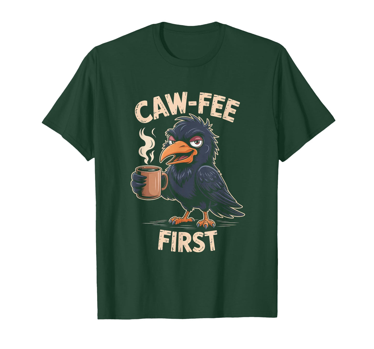 Caw-fee First F-CAW-F Meme for Coffee Lovers Dark Humor T-Shirt