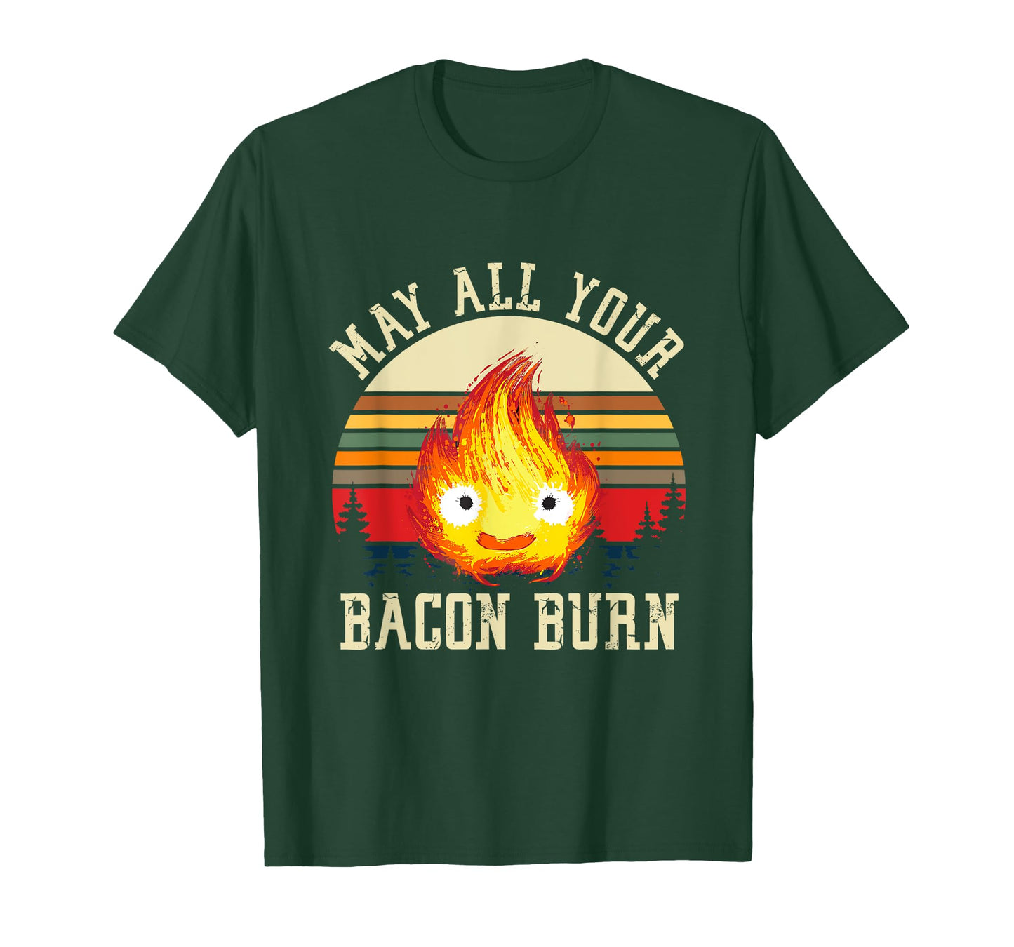 Vintage Retro May All Your Bacon Burn BBQ Grunge T-Shirt