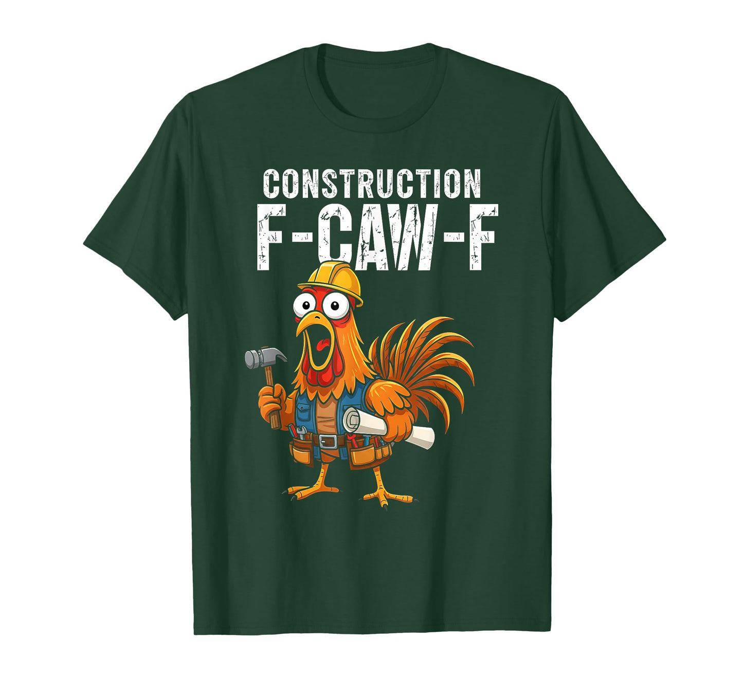 Retro Construction F-CAW-F Turkey Thanksgiving Chicken Humor T-Shirt
