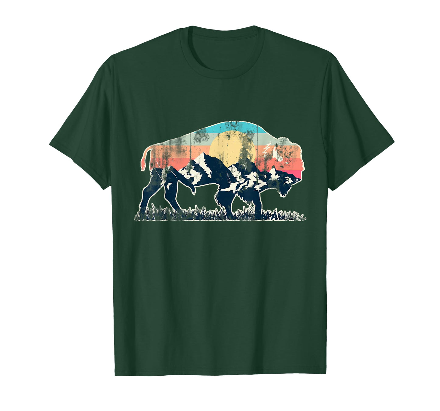 Sunset Landscape Buffalo T-Shirt