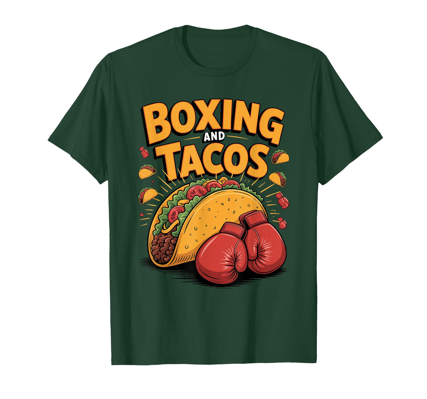 Boxing and Tacos Funny Sports Fiesta Food Lover Design T-Shirt
