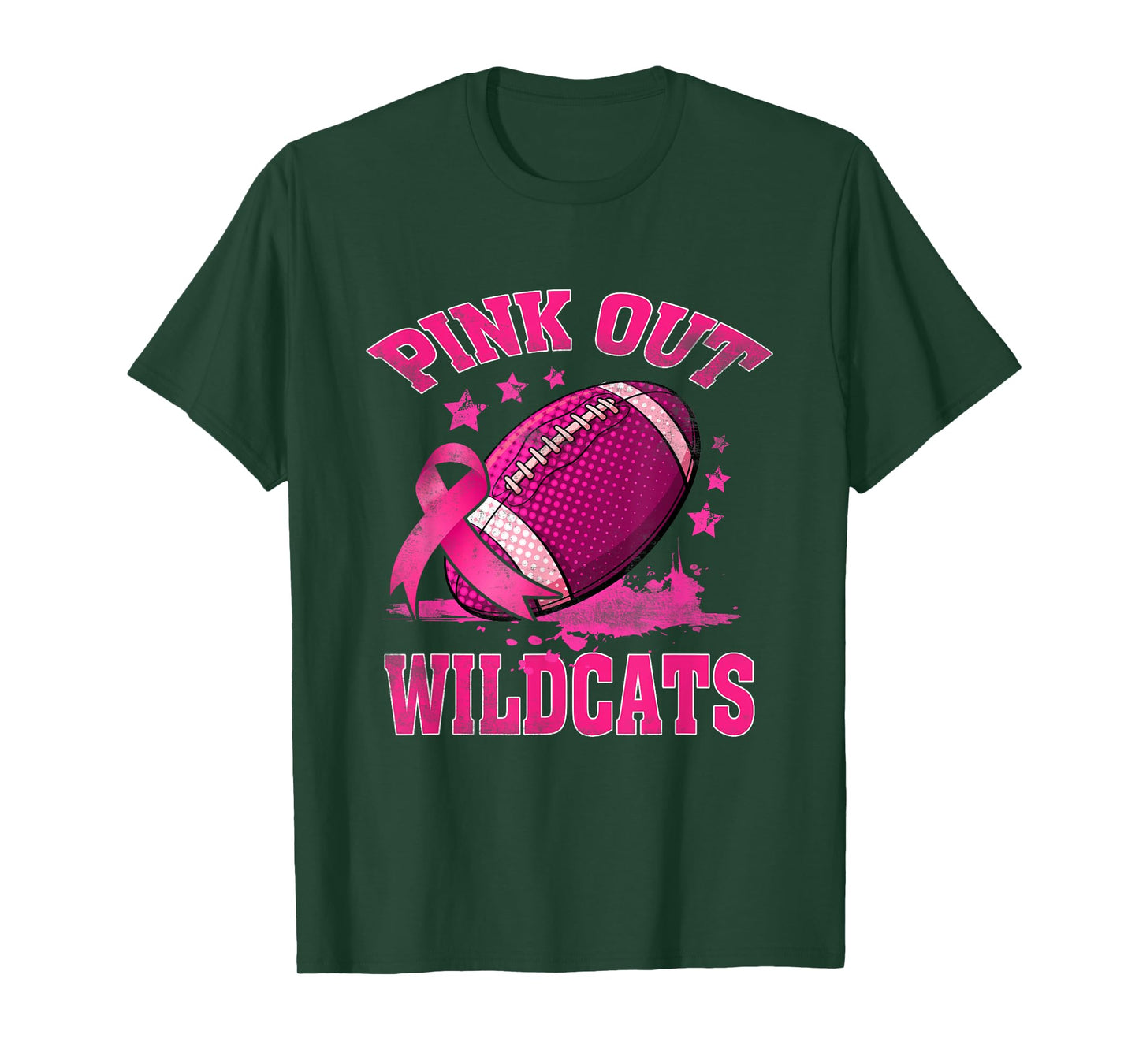 Wildcats Pink Out Football Tackle Breast Cancer Awareness T-Shirt