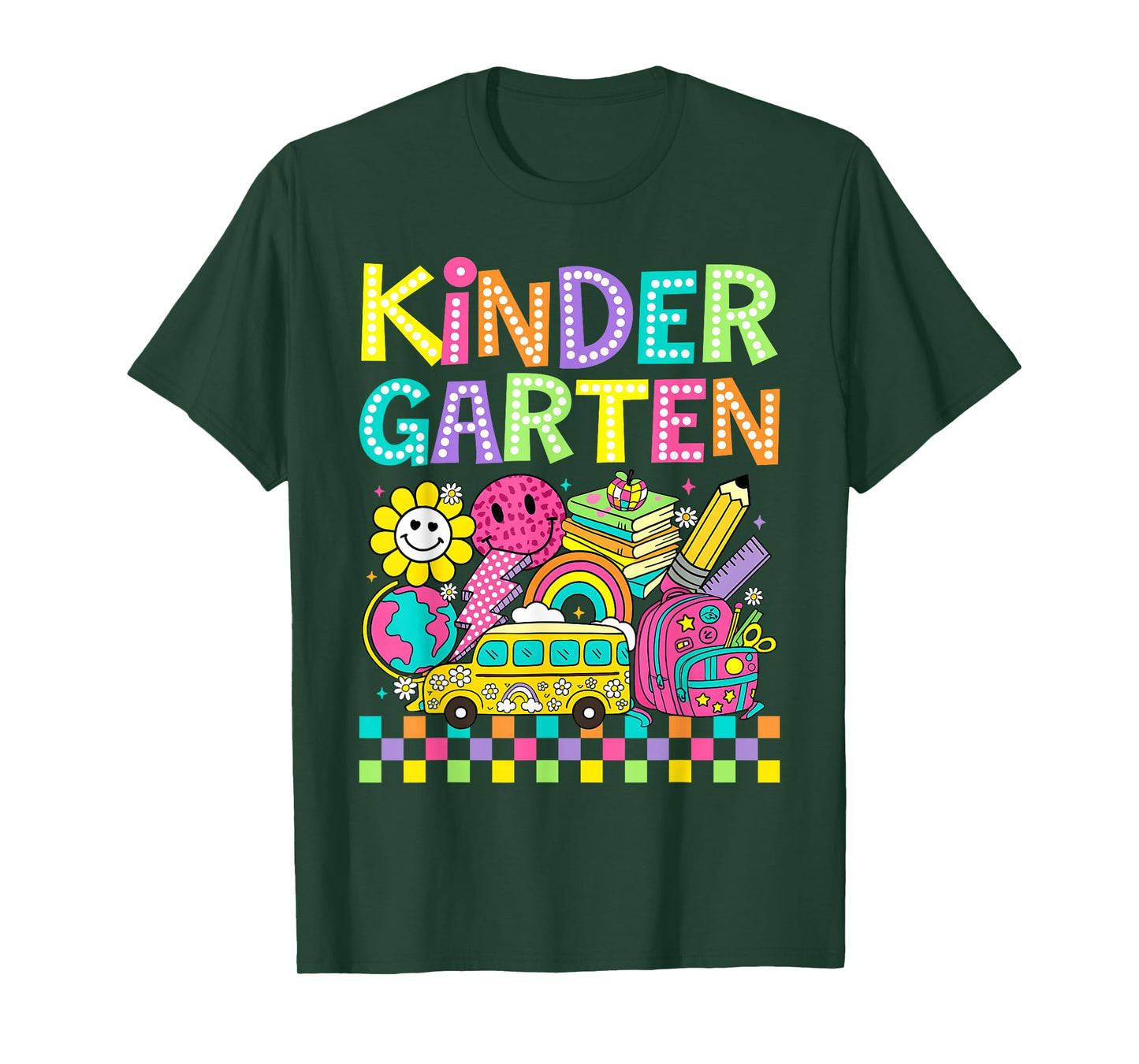 Kindergarten Retro Groovy Back To School First Day Teacher T-Shirt