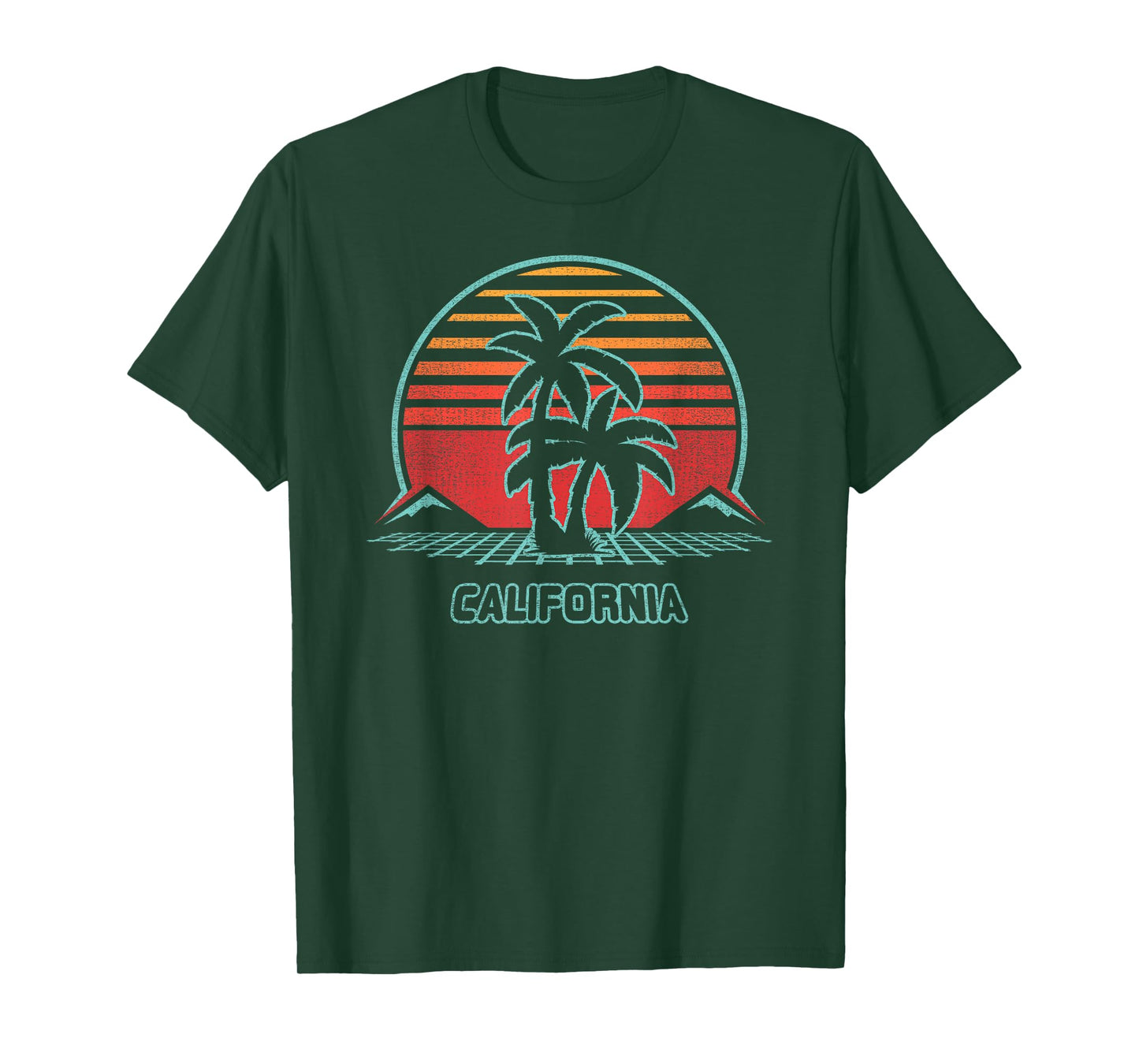 California Retro Palm Tree Beach 80s Style T-Shirt