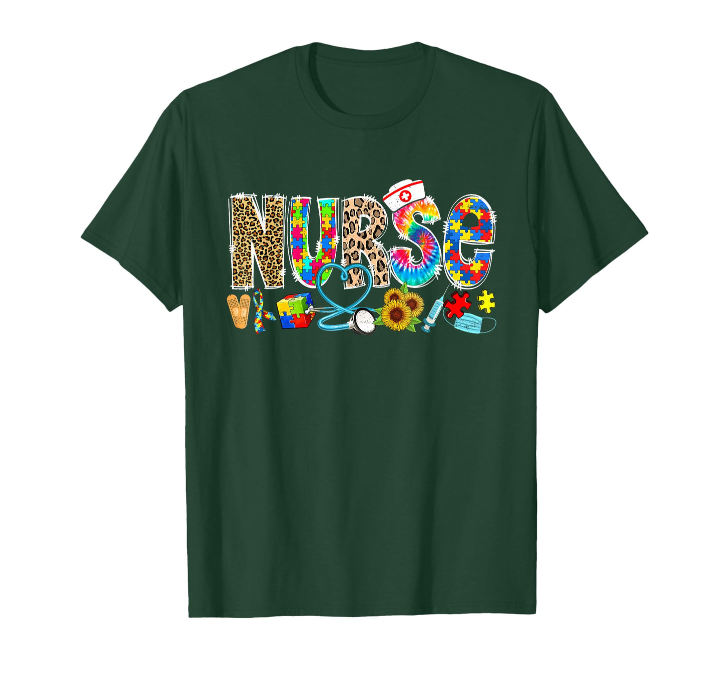 Autism Nurse Life Funny Autism Awareness Month Nursing T-Shirt