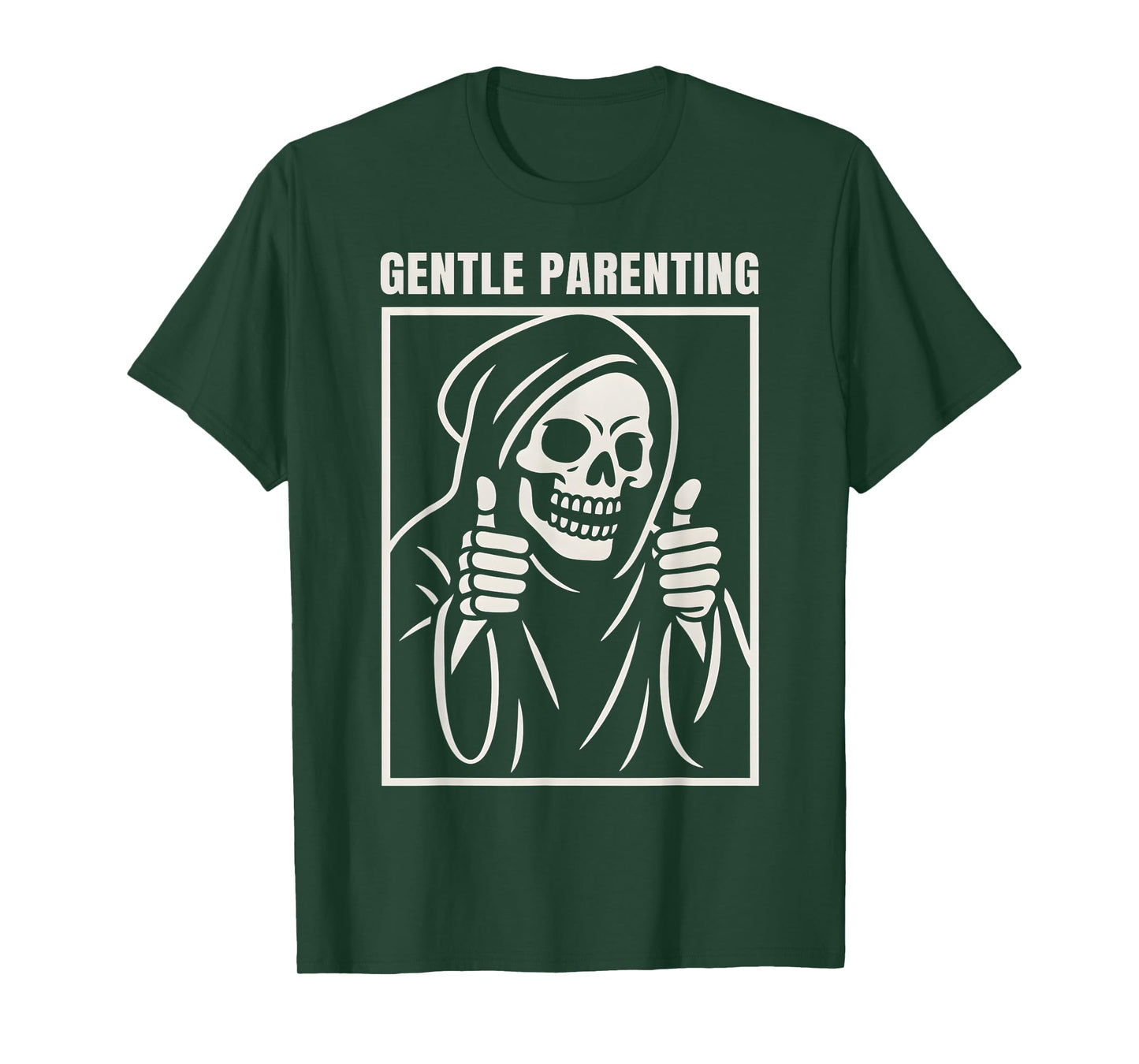 Gently Parenting Tired Parents Skeleton Joke Mom Dad T-Shirt
