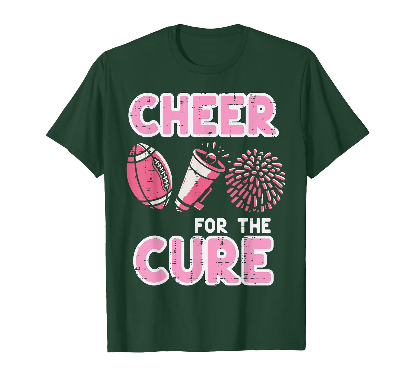 Breast Cancer Cheer For Cure Awareness Women Girls Kids Teen T-Shirt
