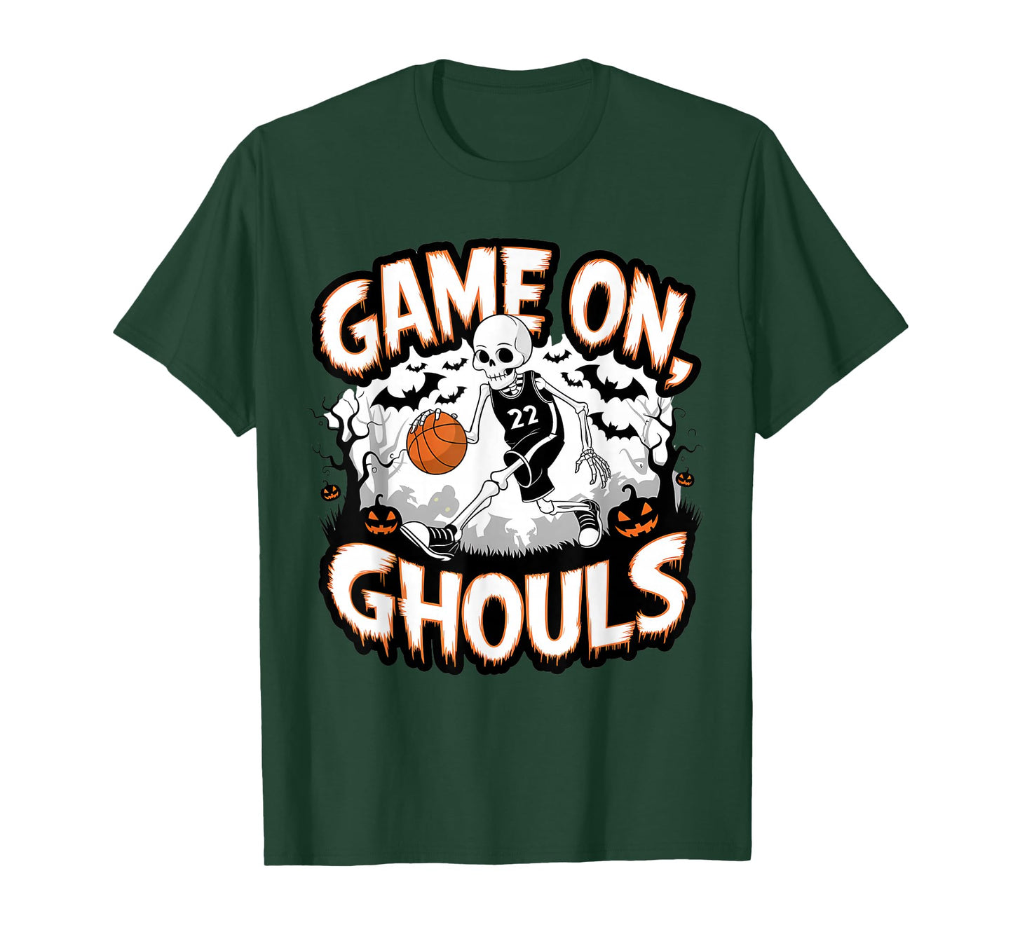 Fanny Basketball Player Dress as a Skeleton Game NO Ghouls T-Shirt