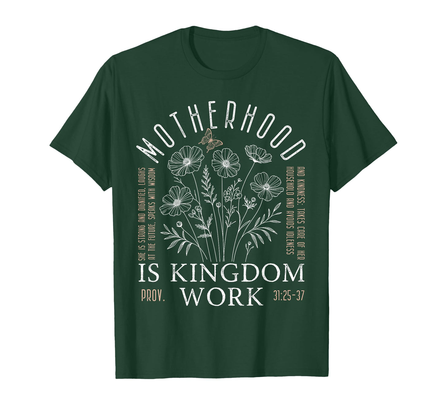 Wildflowers Motherhood is Kingdom Work Mama Mothers Day T-Shirt