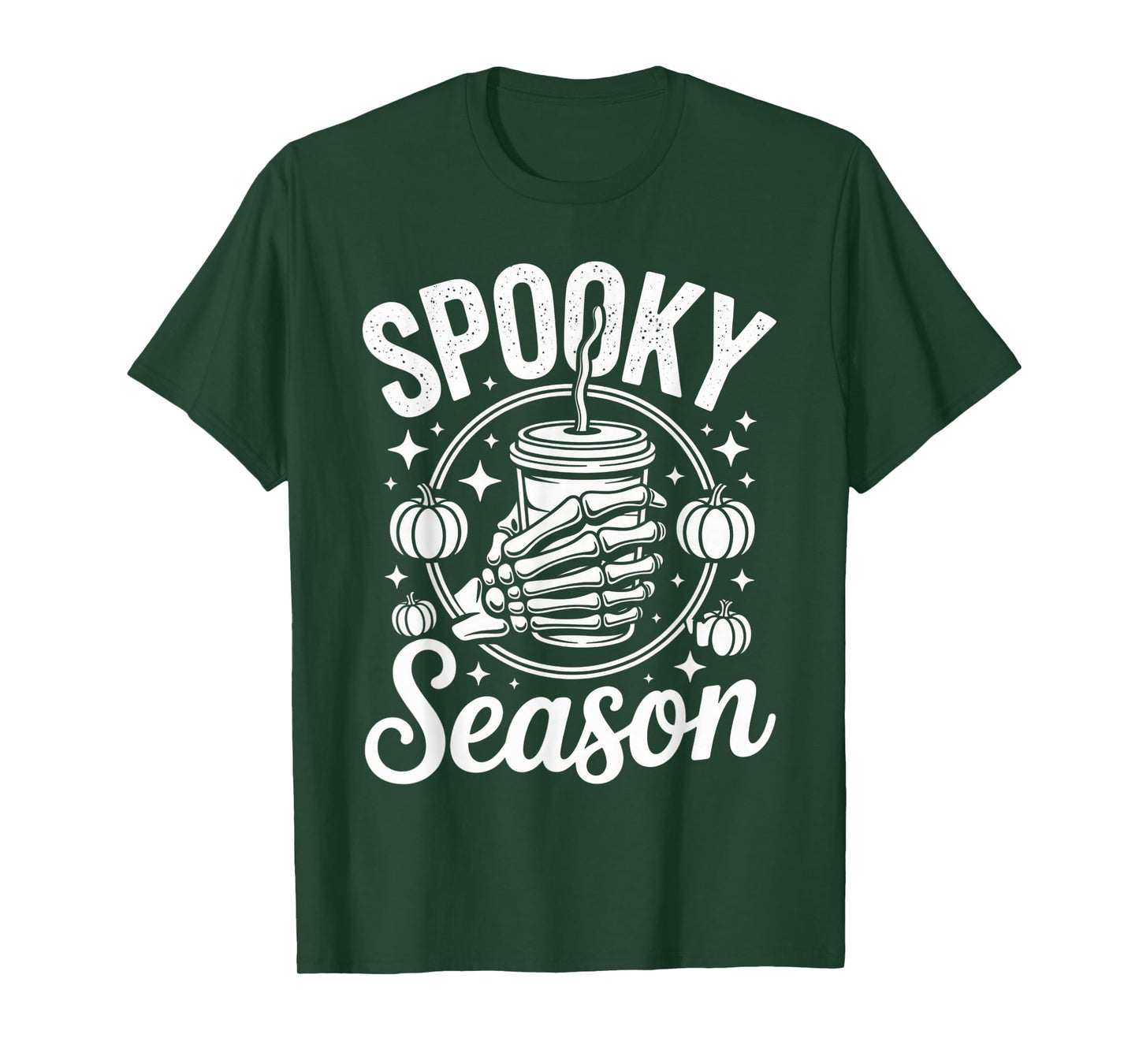 Spooky Season Halloween Skeleton Coffee Lovers Chill Vibes T-Shirt