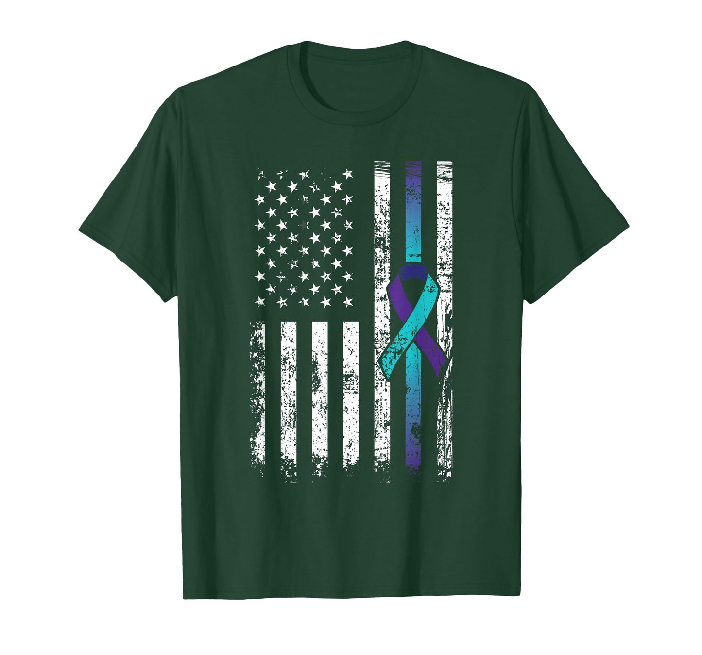 Suicide Depression American Flag Prevention Awareness T-Shirt