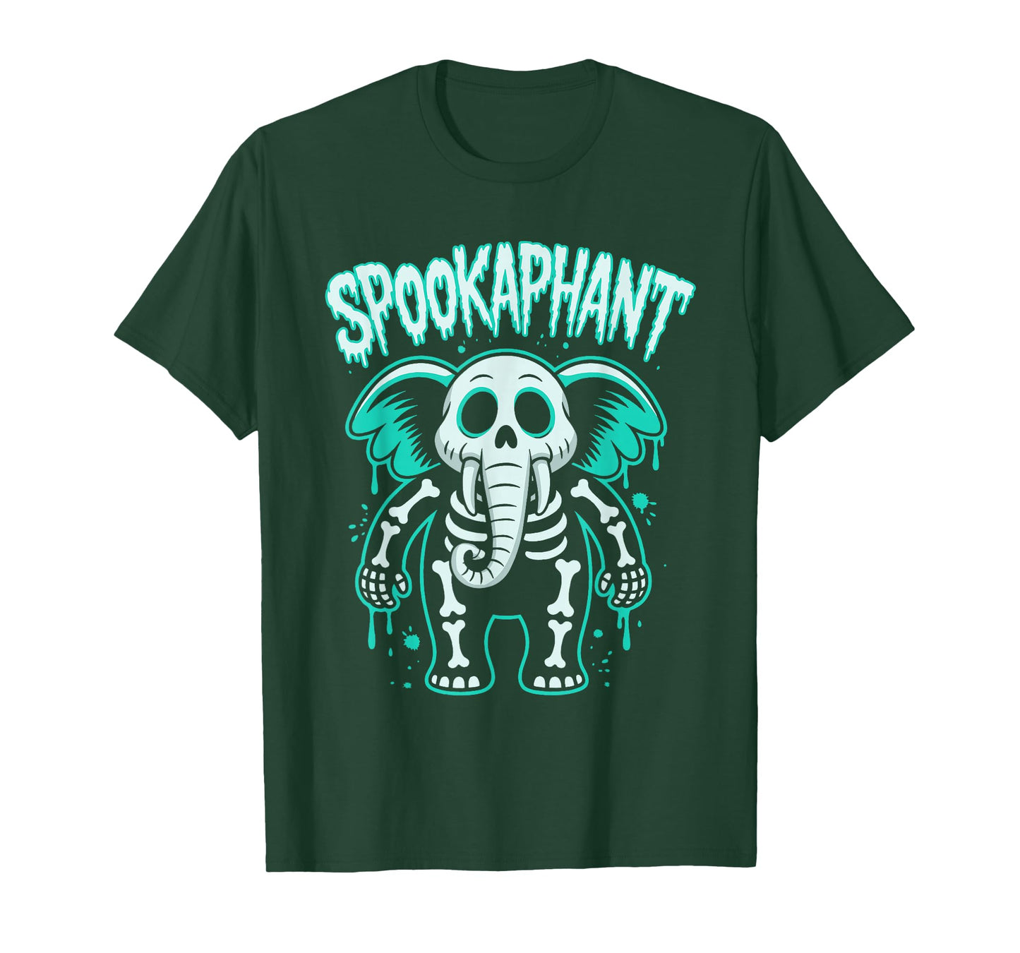 Spooky Elephant Skeleton Halloween T-Shirt