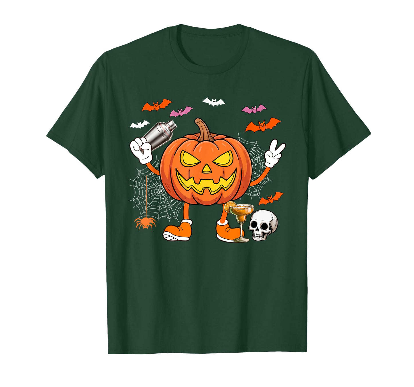Bartender Job Horror Carved Pumpkin Halloween Costume Team T-Shirt