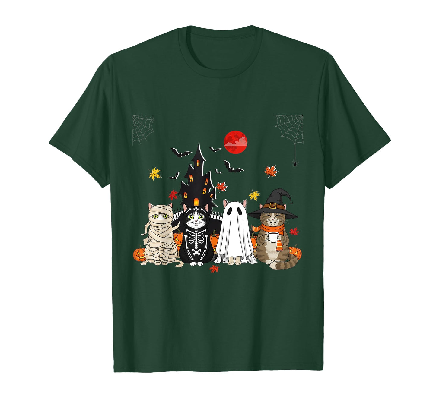Retro Black Cat Pumpkin Halloween Costume Fall Autumn Season T-Shirt