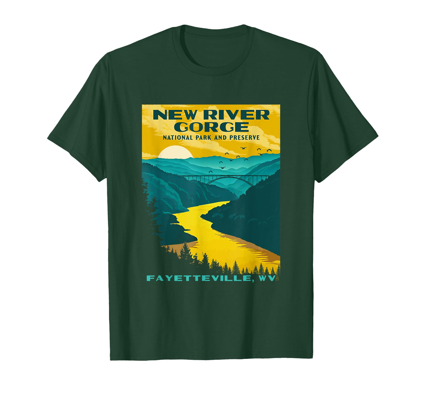 New River Gorge National Park Vintage WPA poster style retro T-Shirt