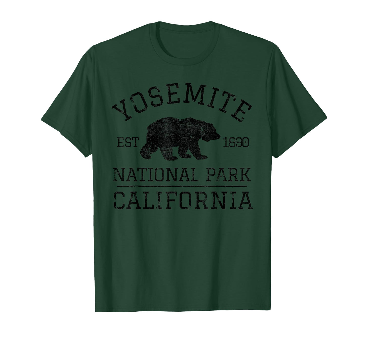 Yosemite National Park California Bear Nature Hiking Vintage T-Shirt