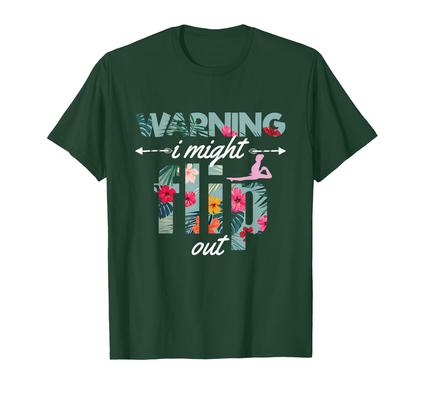 Warning I Might Flip Out Gymnastics Flower Girl Gift T-Shirt