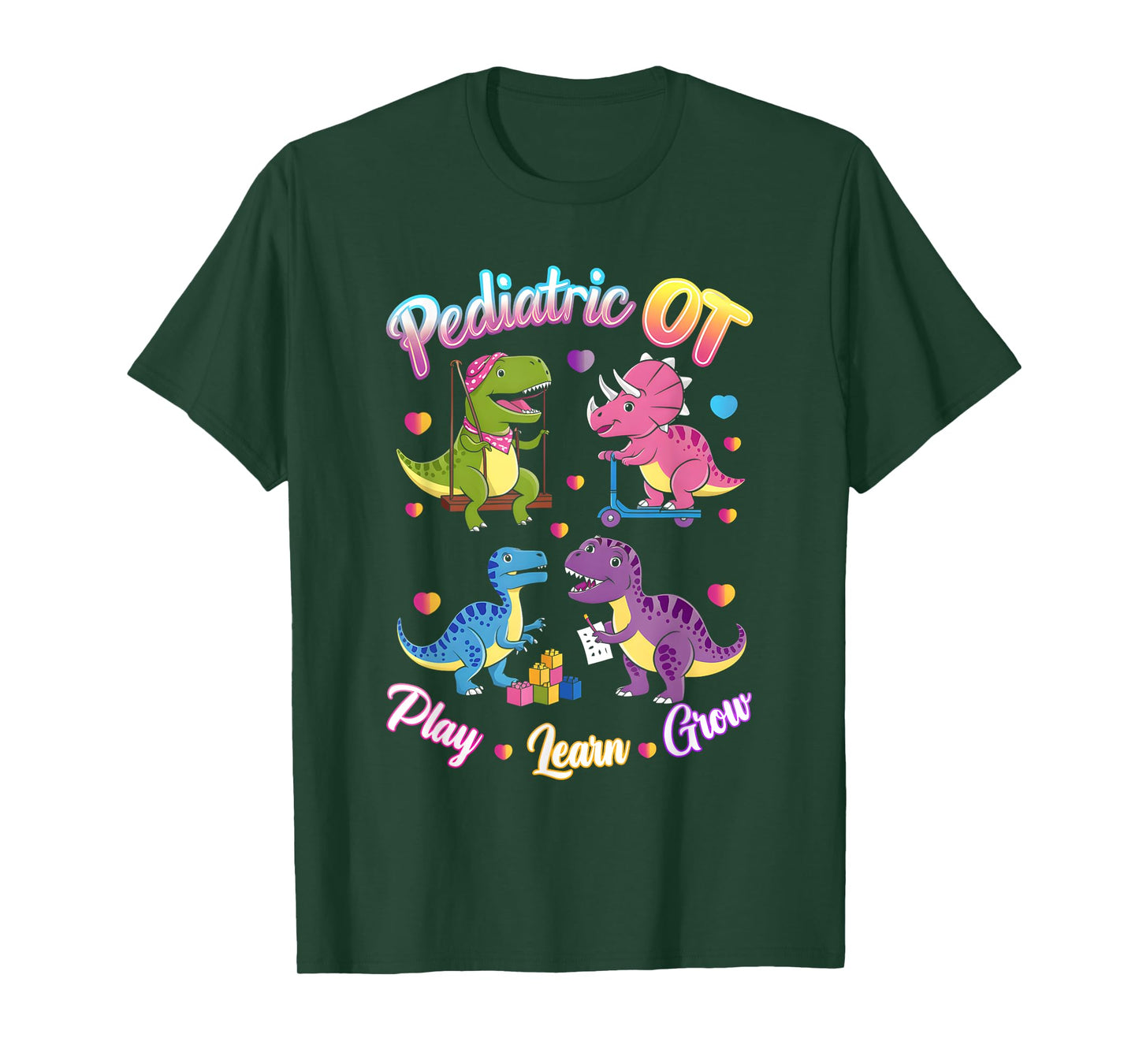 Pediatric Occupational Therapy OT Assistant Cute Dinosaur T-Shirt