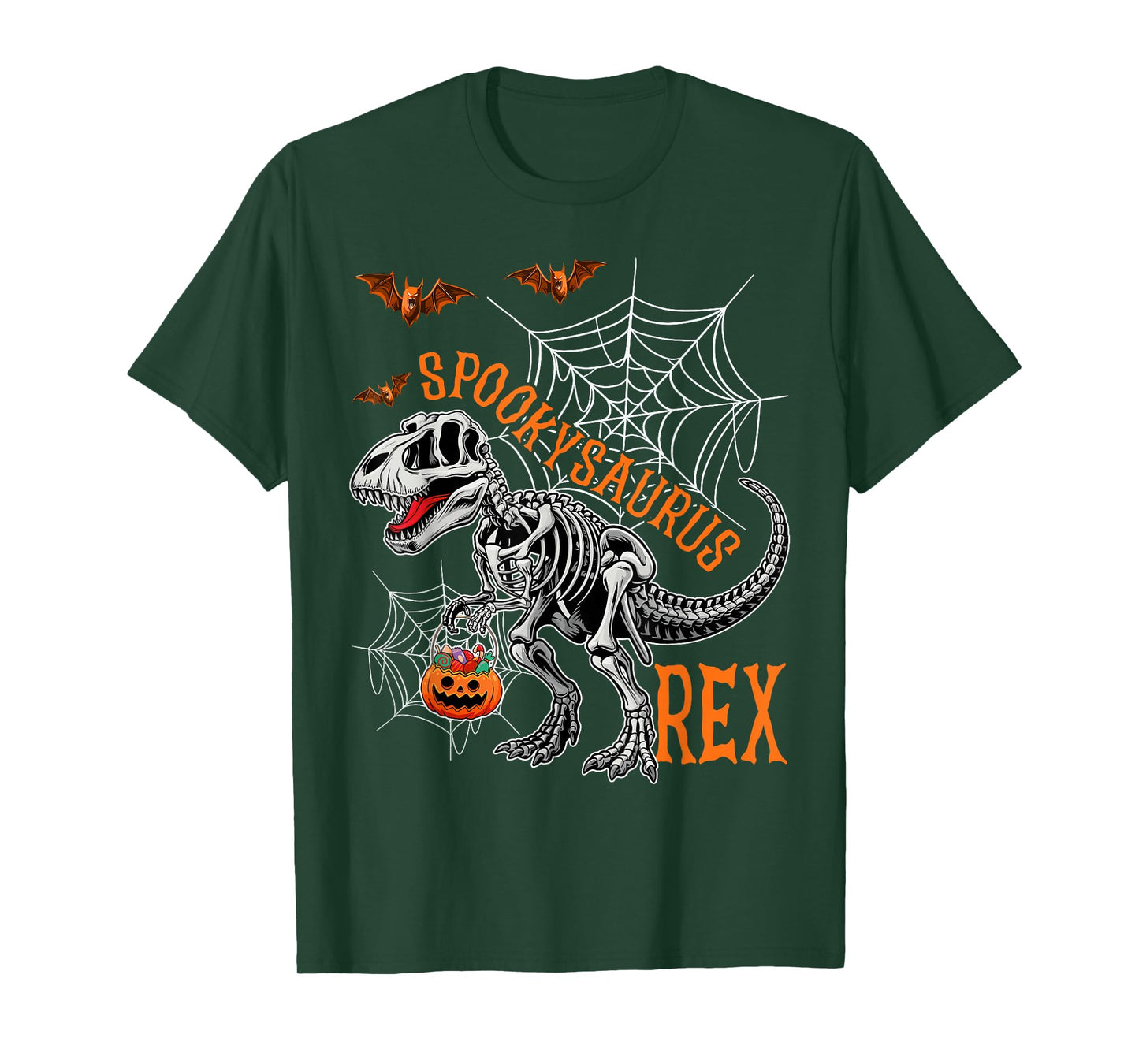 Funny Spooky Saurus Rex Dinosaur Skeleton Halloween Costume T-Shirt