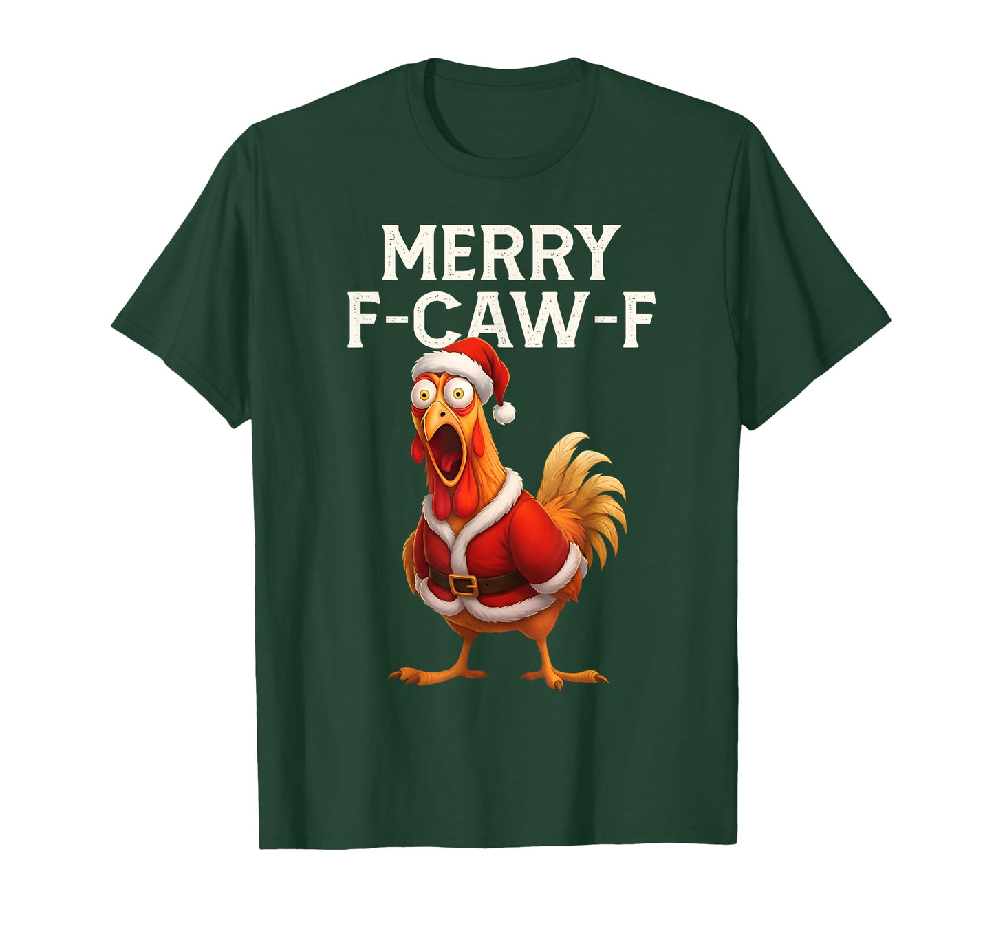 Merry F-Caw-F Chicken Christmas Santa Xmas Pajamas Holiday T-Shirt