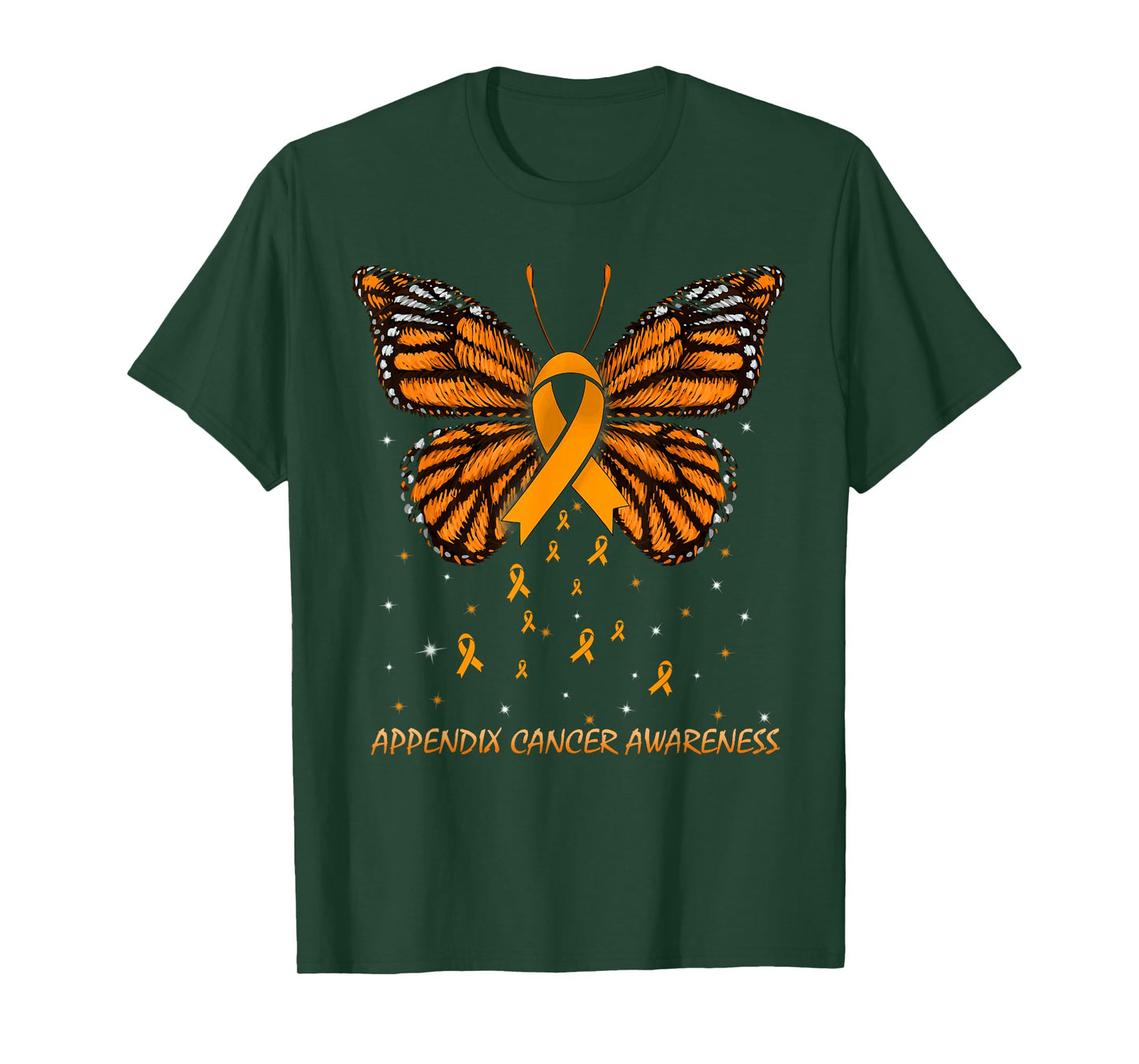 Appendix Cancer Awareness Butterfly T-Shirt