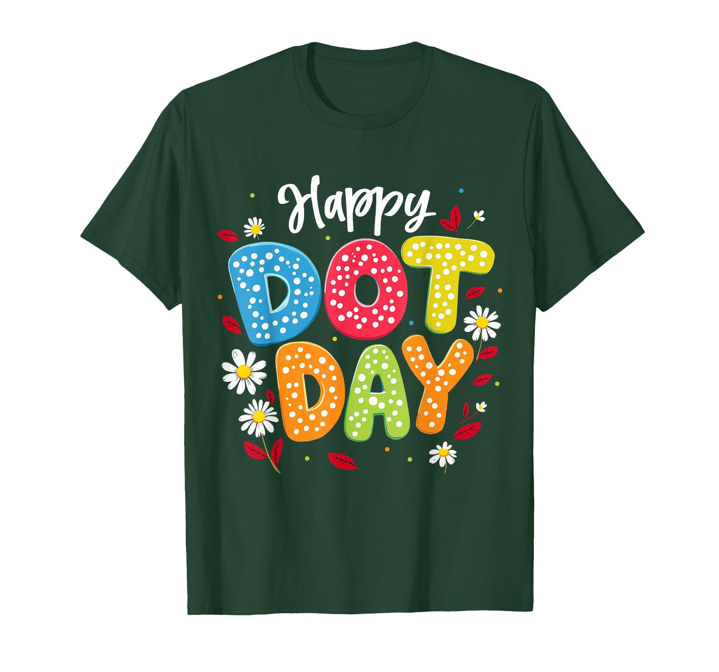 Floral Happy Dot Day September 15th Polka Dot Girls Kids T-Shirt