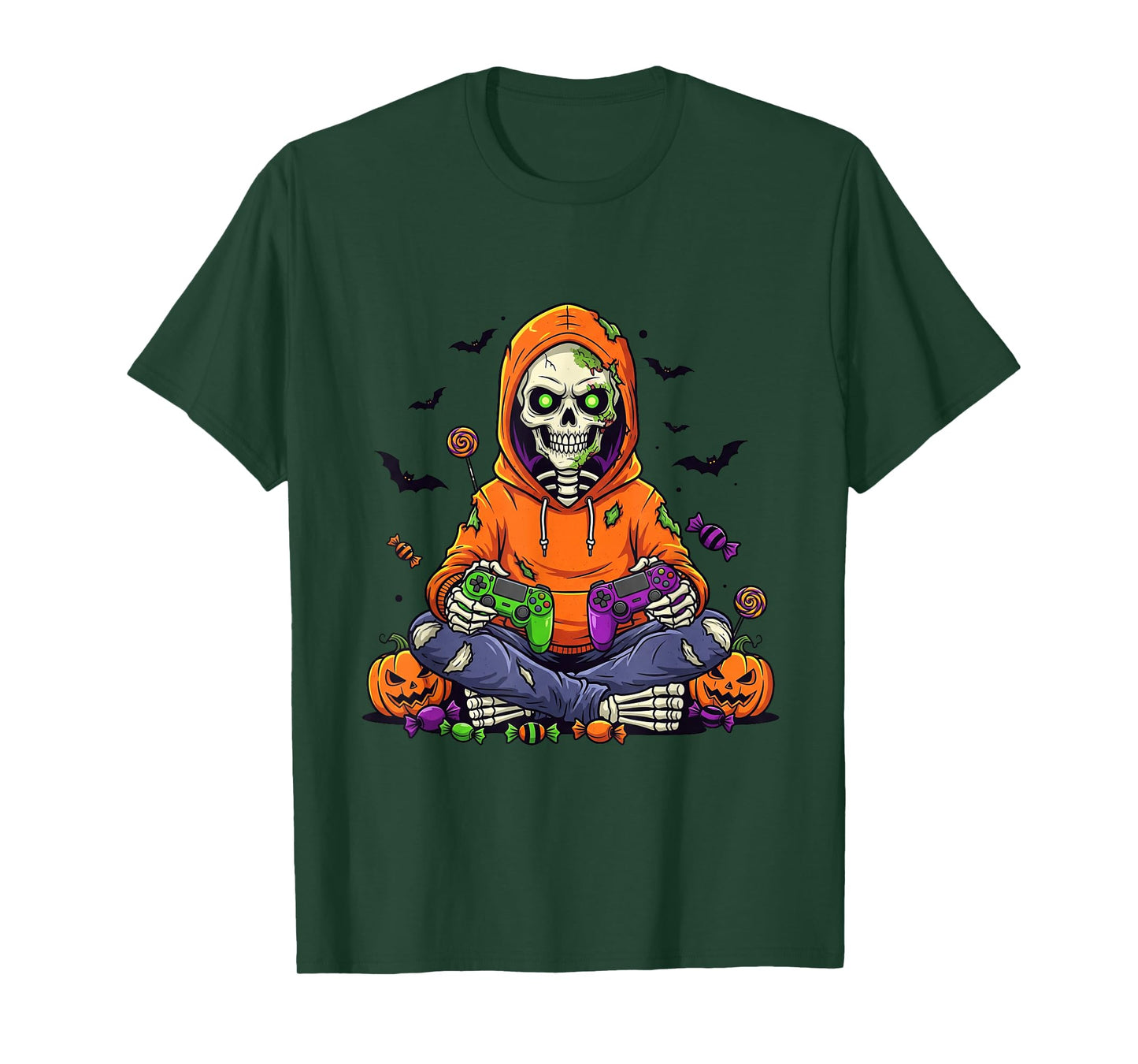 Halloween Skeleton Zombie Gaming Controllers T-Shirt
