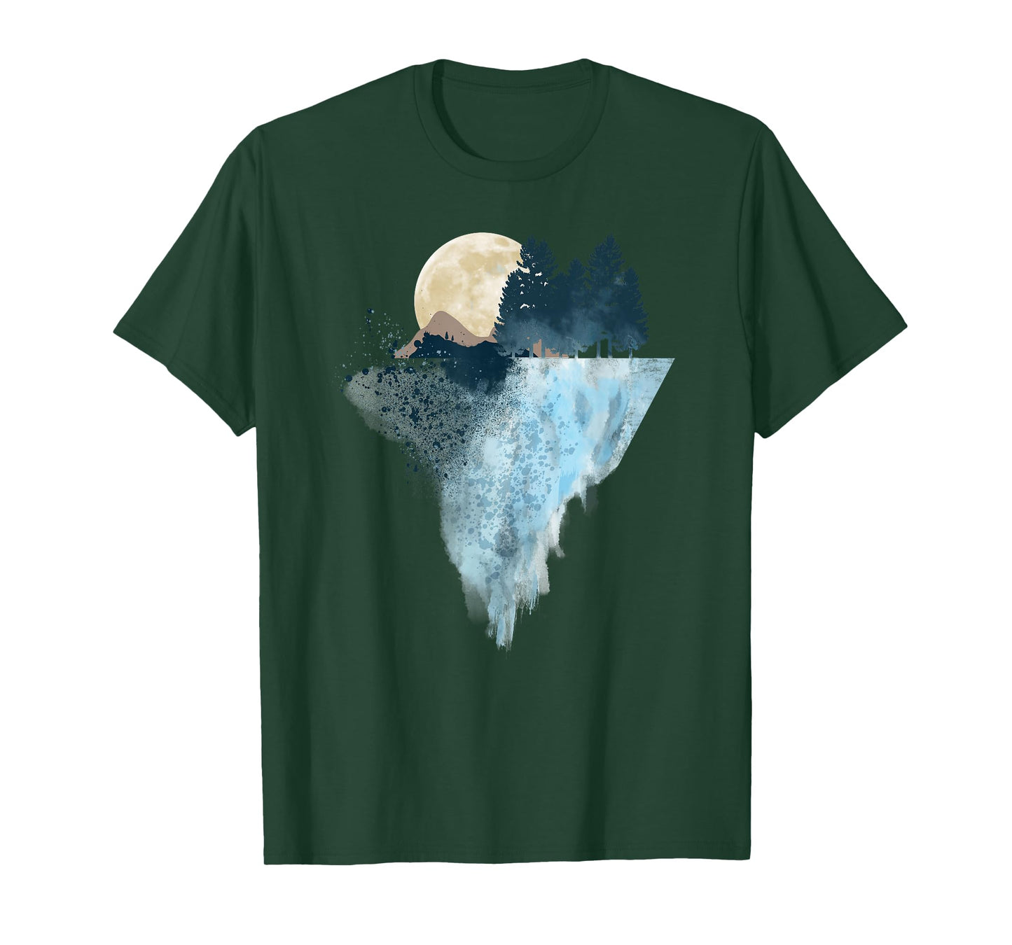Geometric Mountain Tee Outdoor Hiking Colored Geometry Art T-Shirt