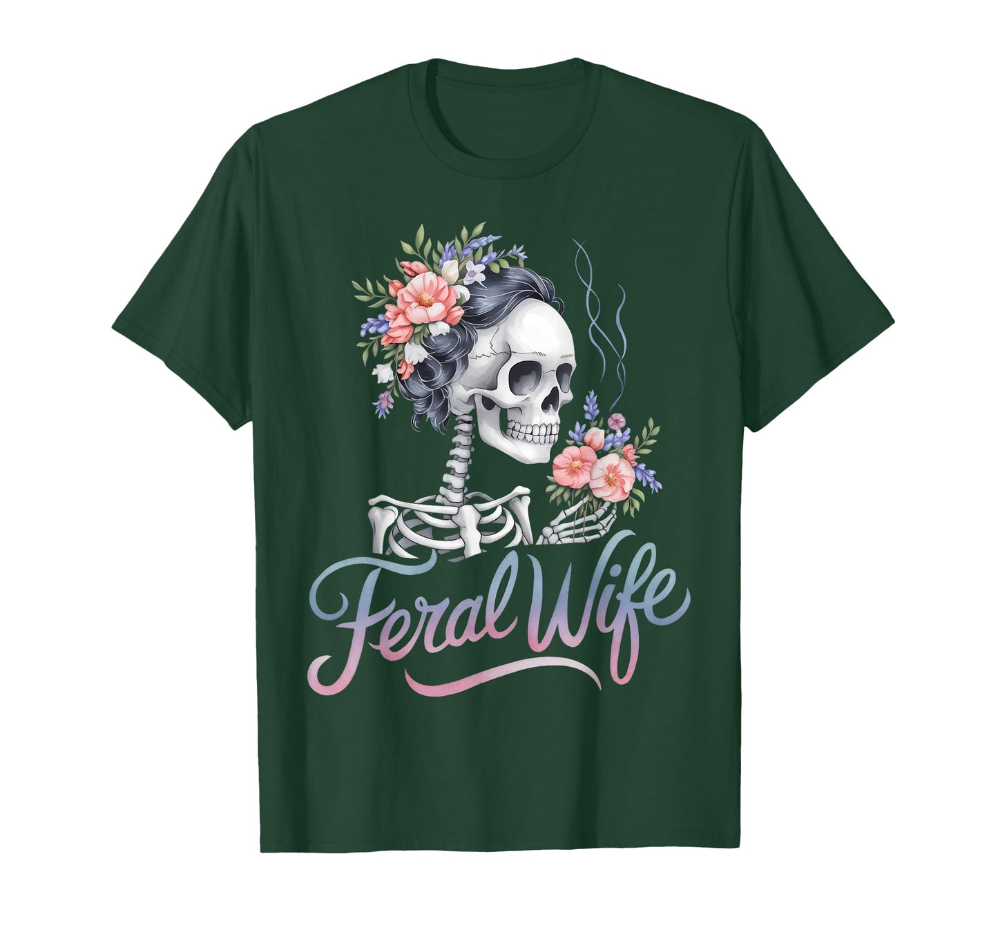 Feral Wife Skeleton Floral Aesthetic Gothic Feminine T-Shirt