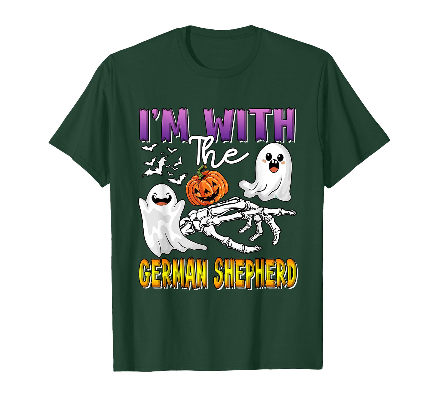 I'm with German Shepherd Halloween Boo Funny Single Owner T-Shirt
