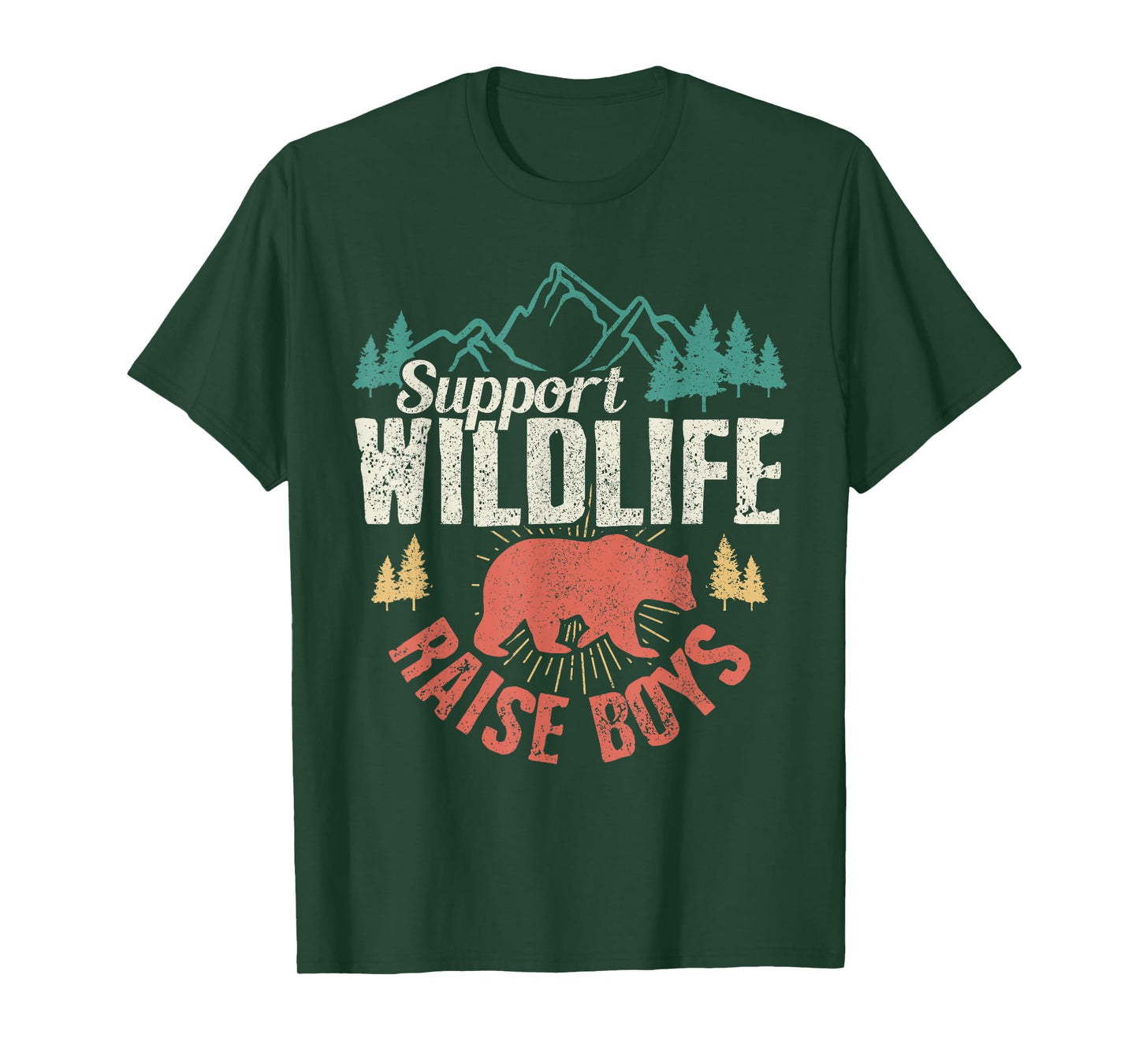 Support Wildlife Raise Boys T-Shirt Vintage Mothers Day Gift T-Shirt
