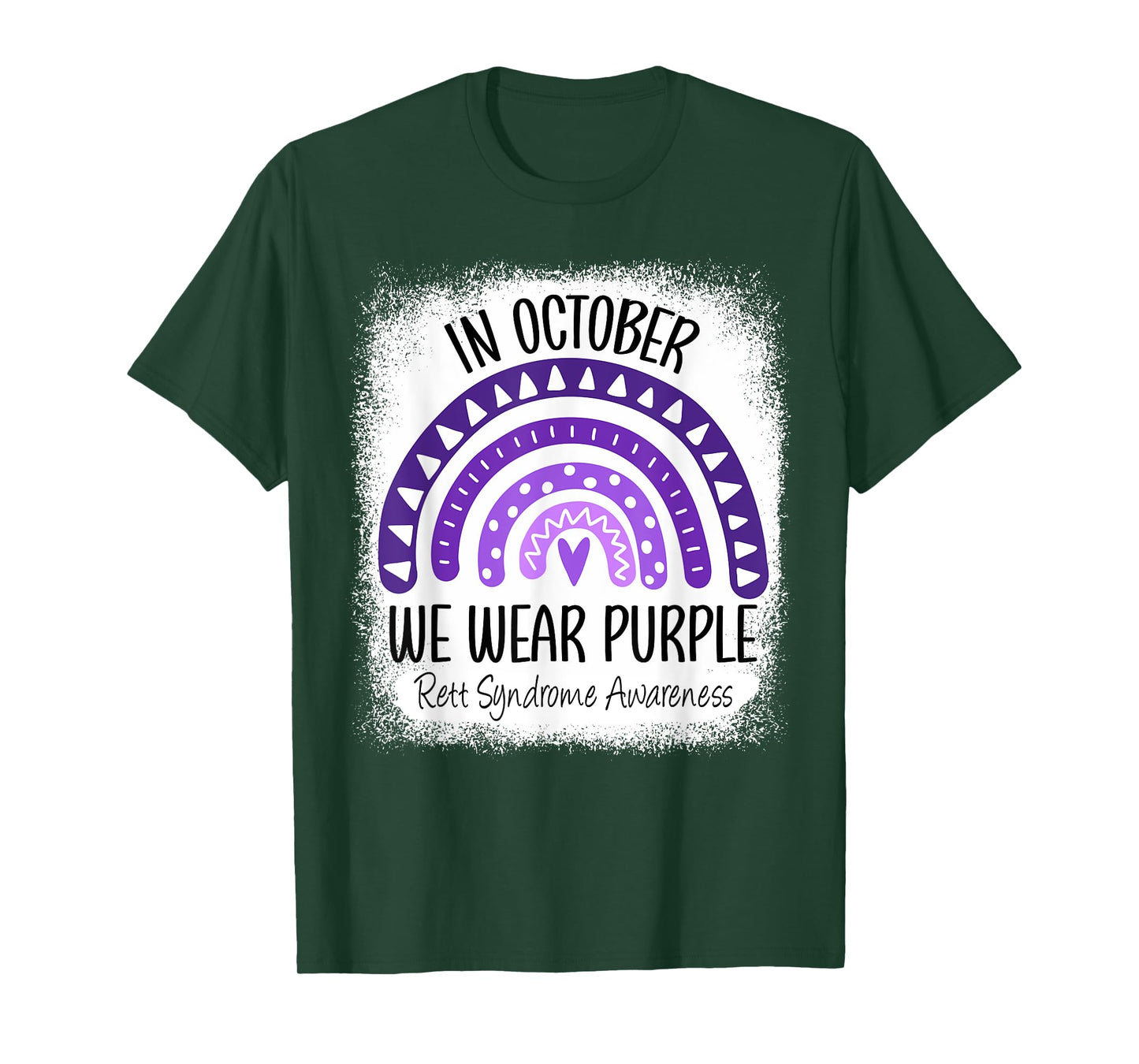 Rainbow In October We Wear Purple Rett Syndrome Awareness T-Shirt