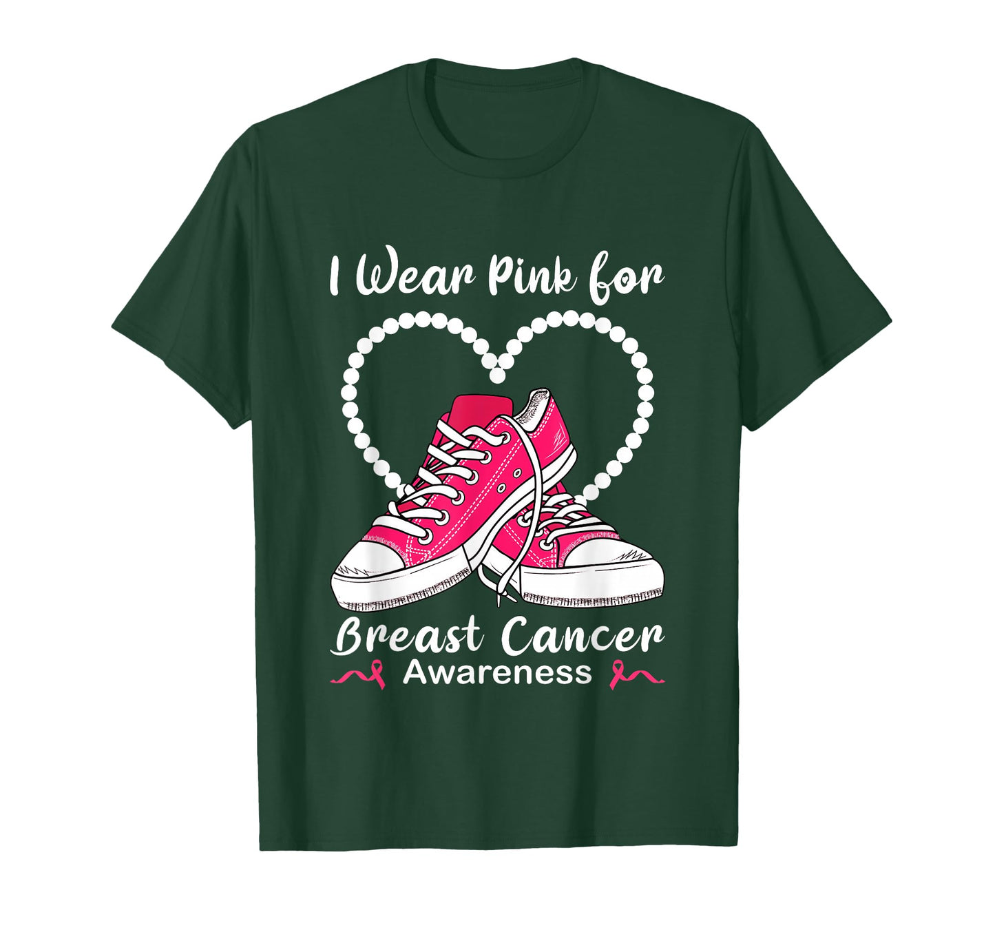 Sneaker & Pearls I Wear Pink For Breast Cancer Awareness T-Shirt