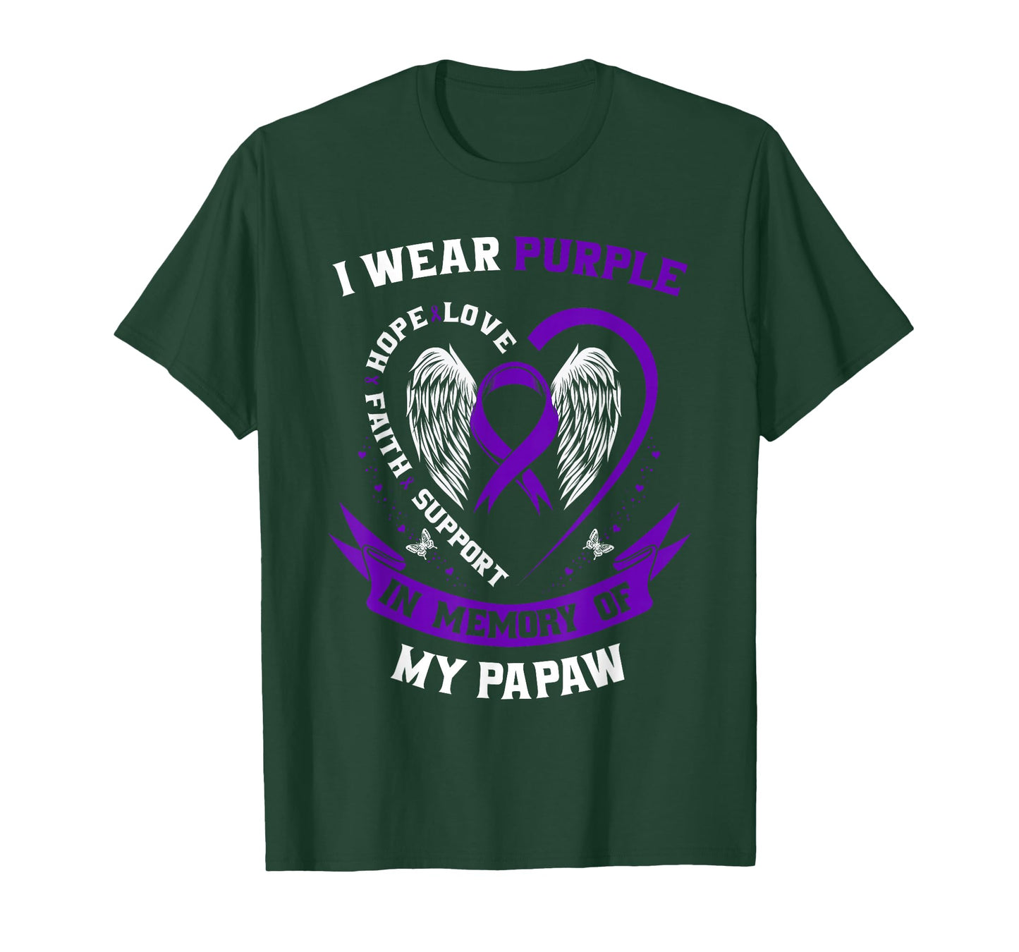 In Memory of Papaw Pancreatic Cancer Awareness Family Gifts T-Shirt