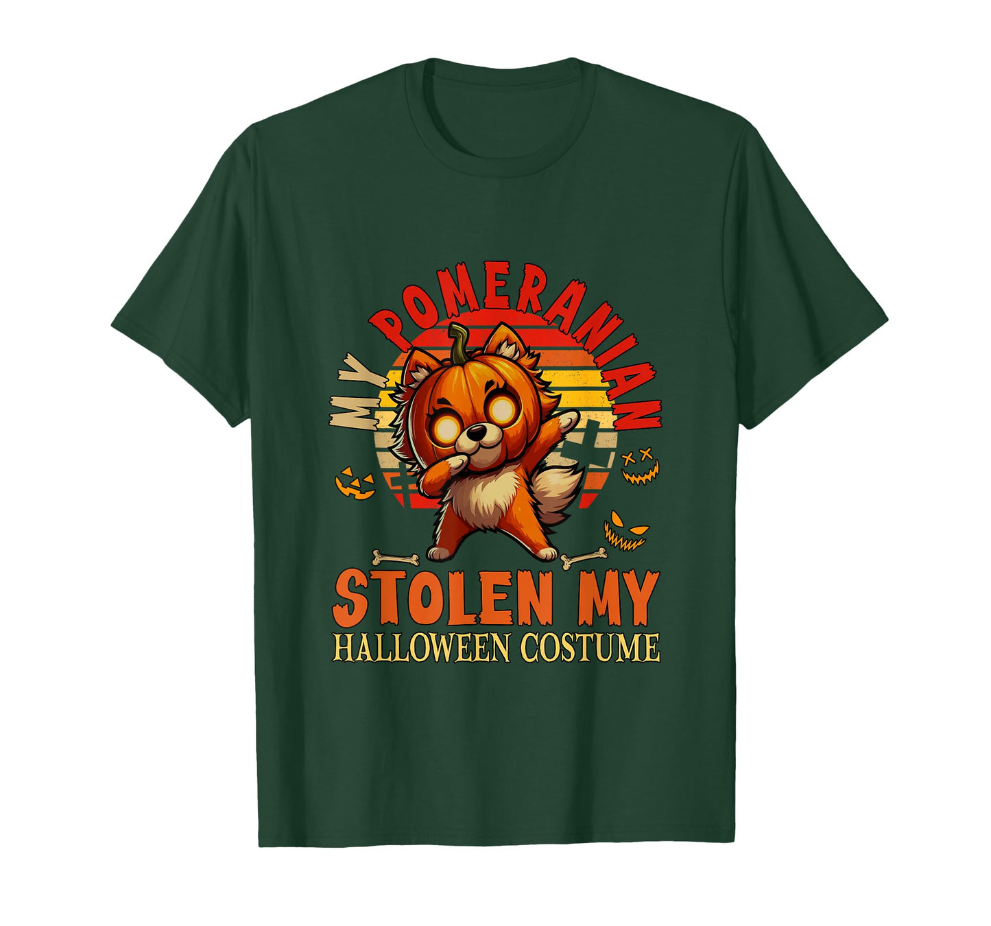 Pomeranian Stolen My Halloween Costume Dog Carved Pumpkin T-Shirt