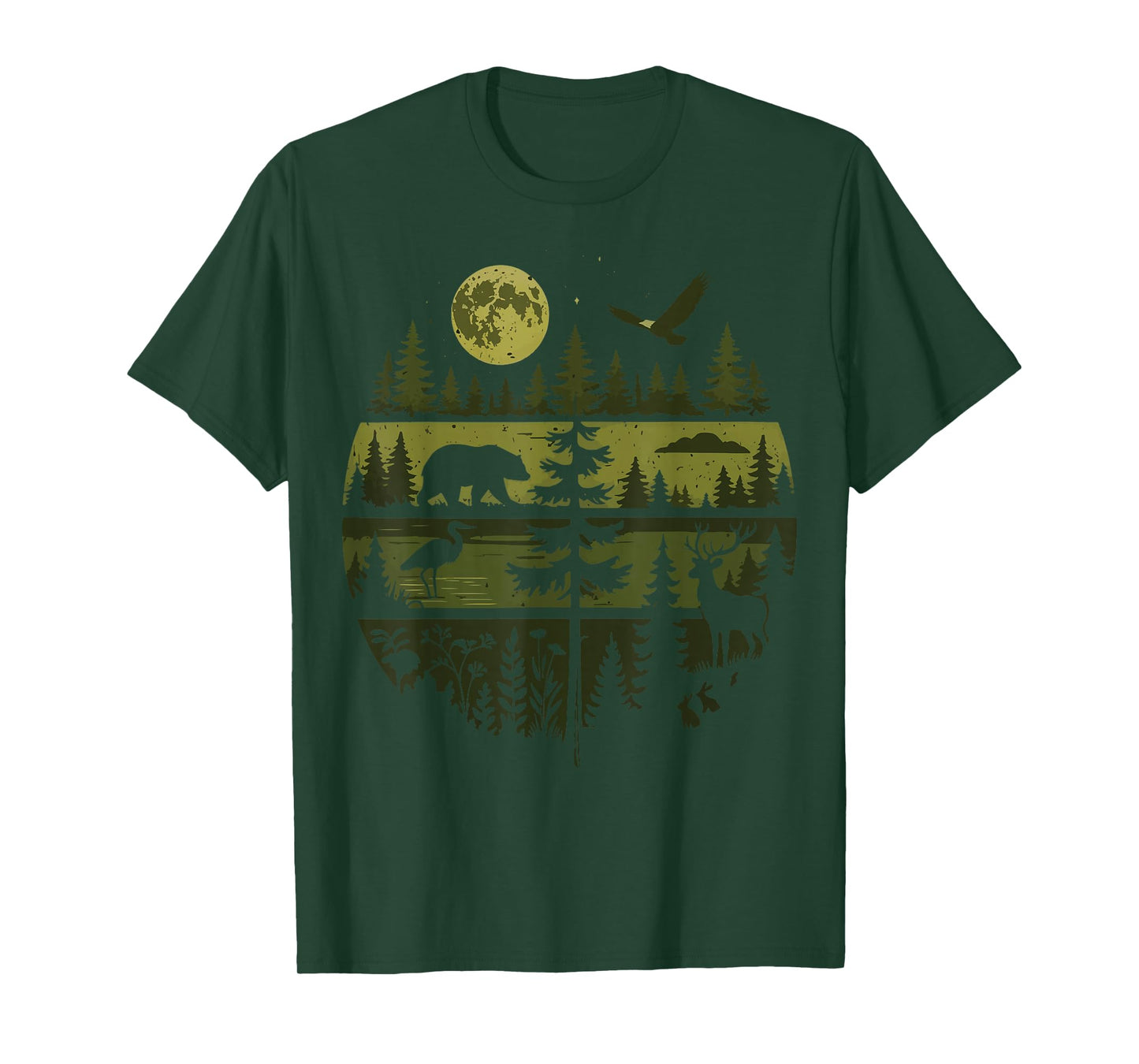 Forest Retro Nature Wildlife Outdoor T-Shirt