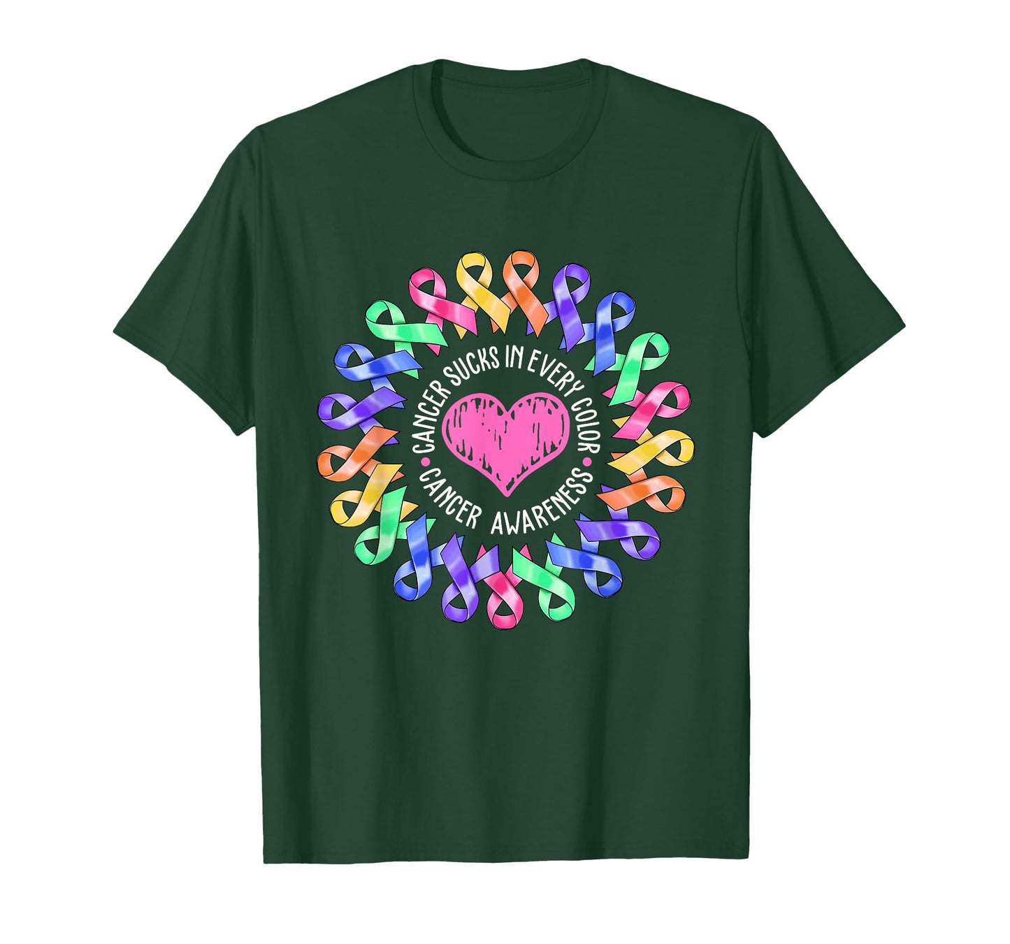 Cancer Sucks In Every Color Fighter Breast Cancer Awareness T-Shirt