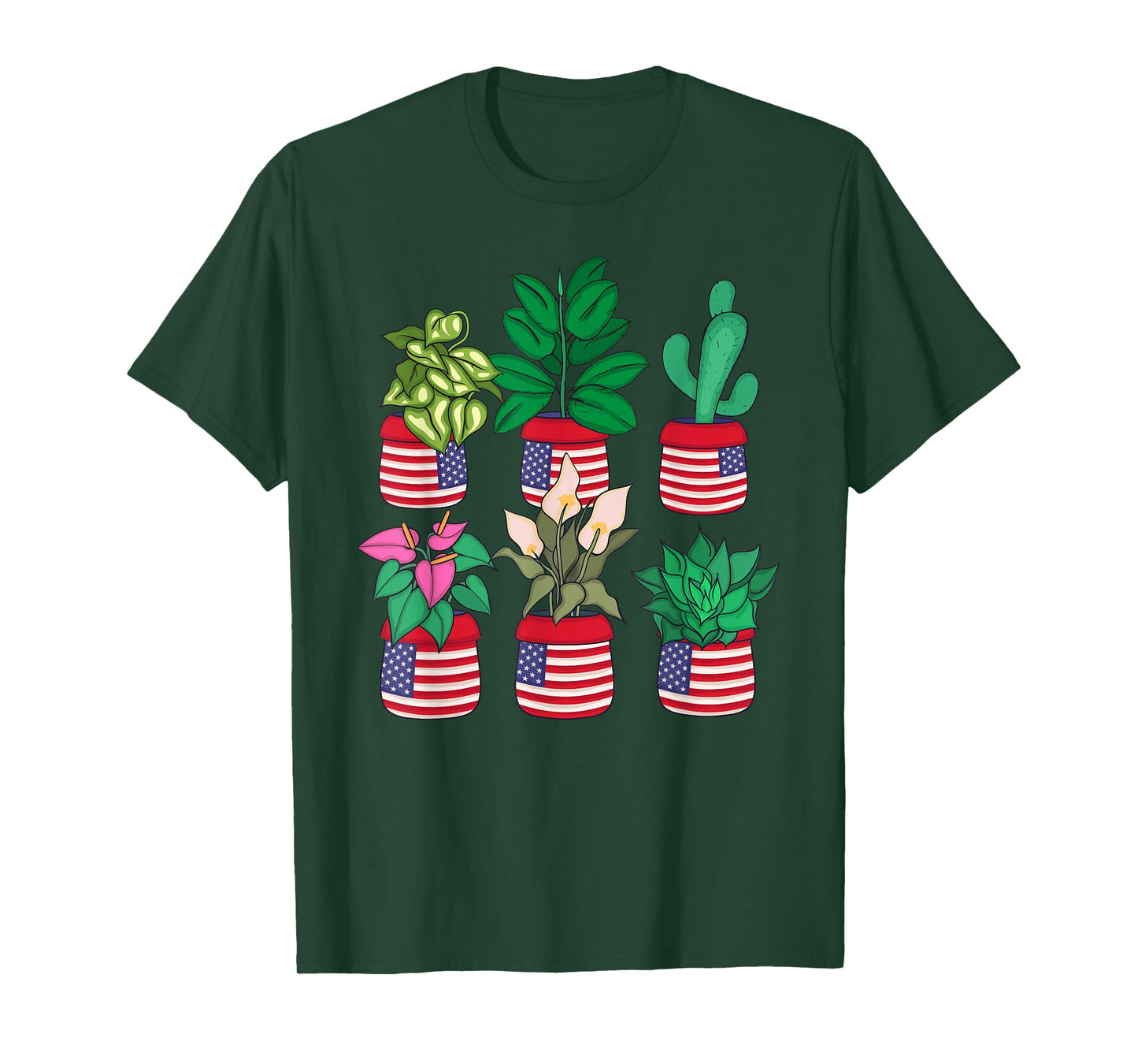 Plant Lover 4th Of July Women Florist Plants T-Shirt