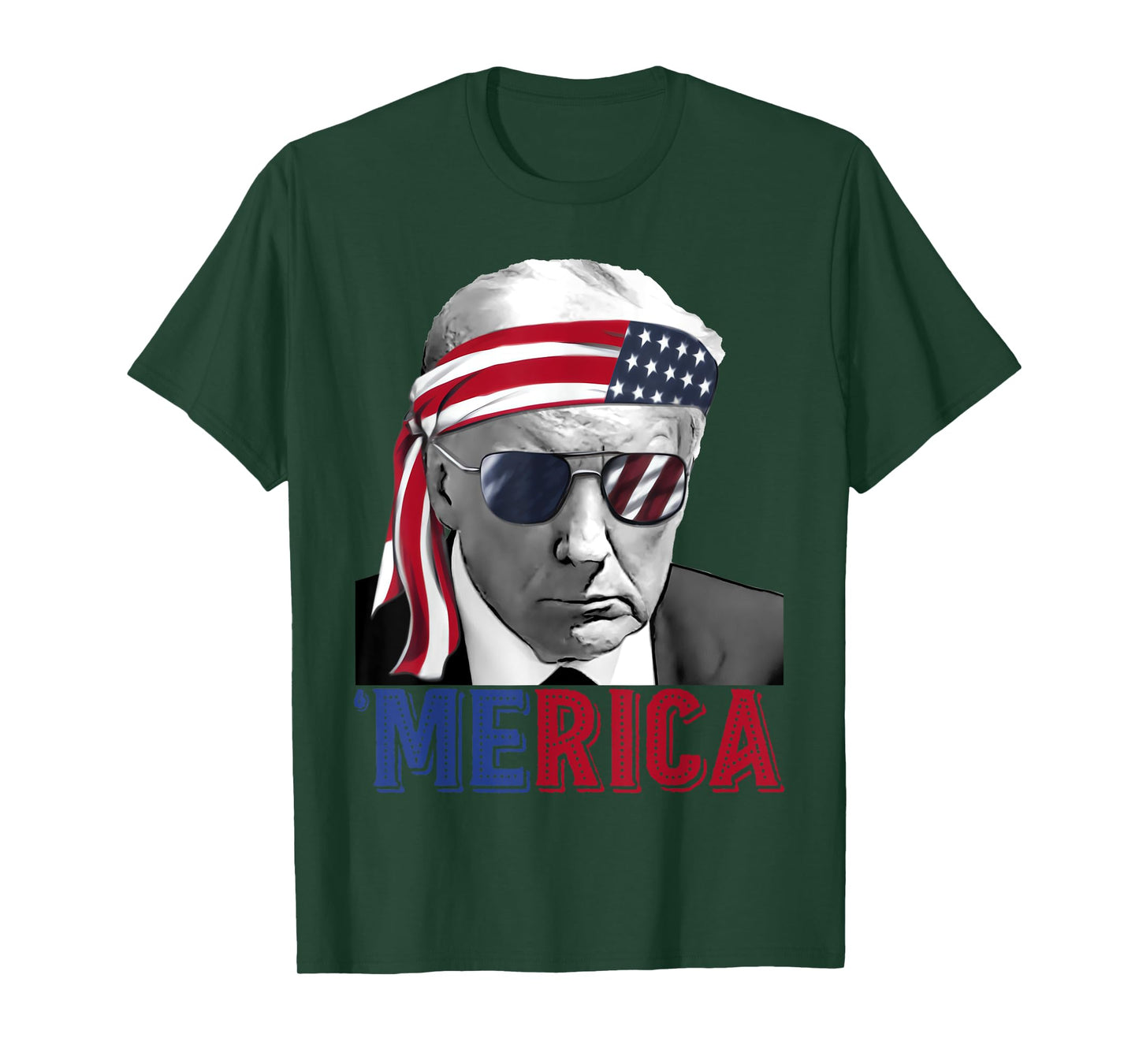 Happy 4th Of July 'MERICA TRUMP American Flag USA Women Girls Kids Men T-Shirt