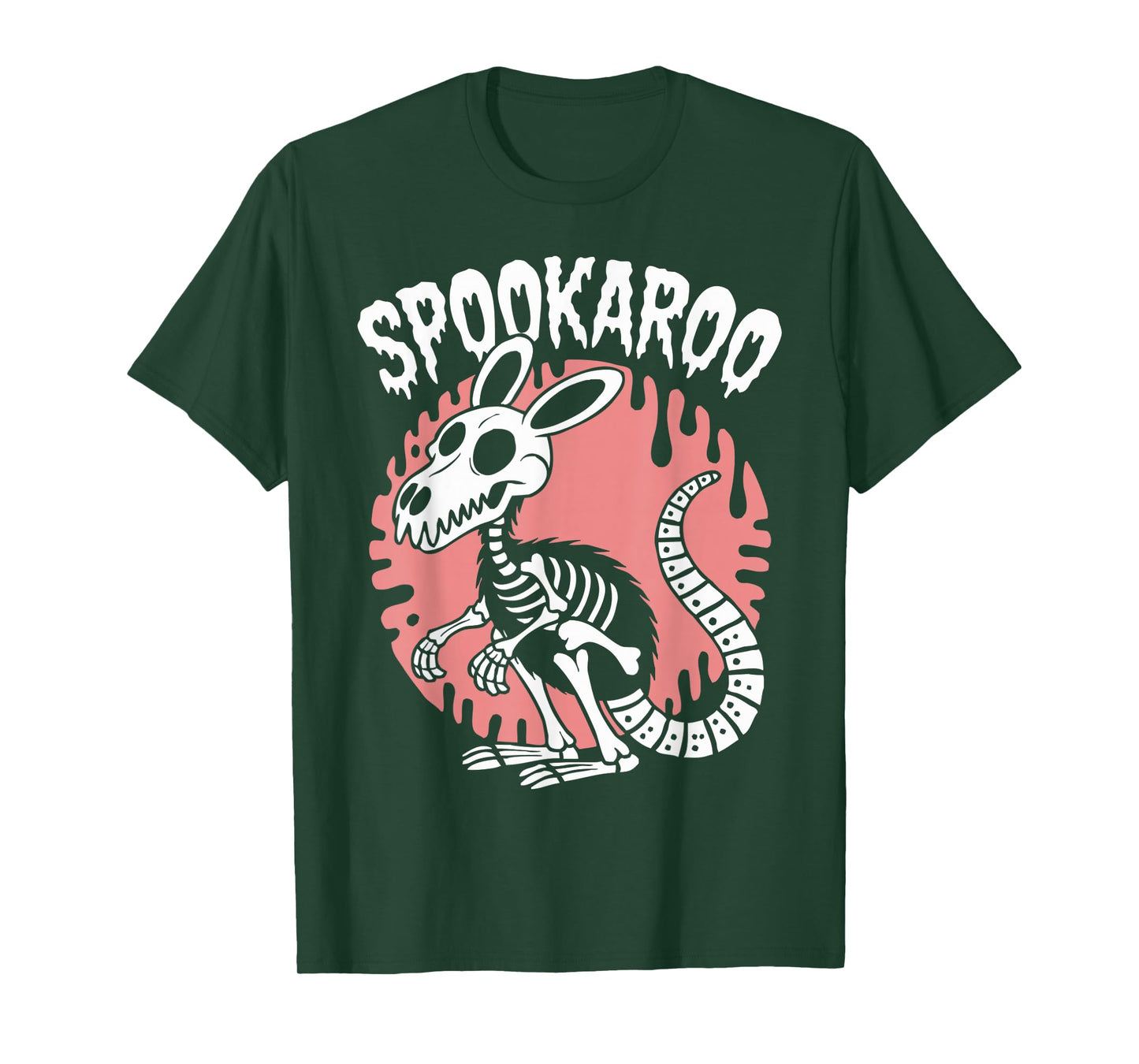Spooky Kangaroo Skeleton Halloween T-Shirt