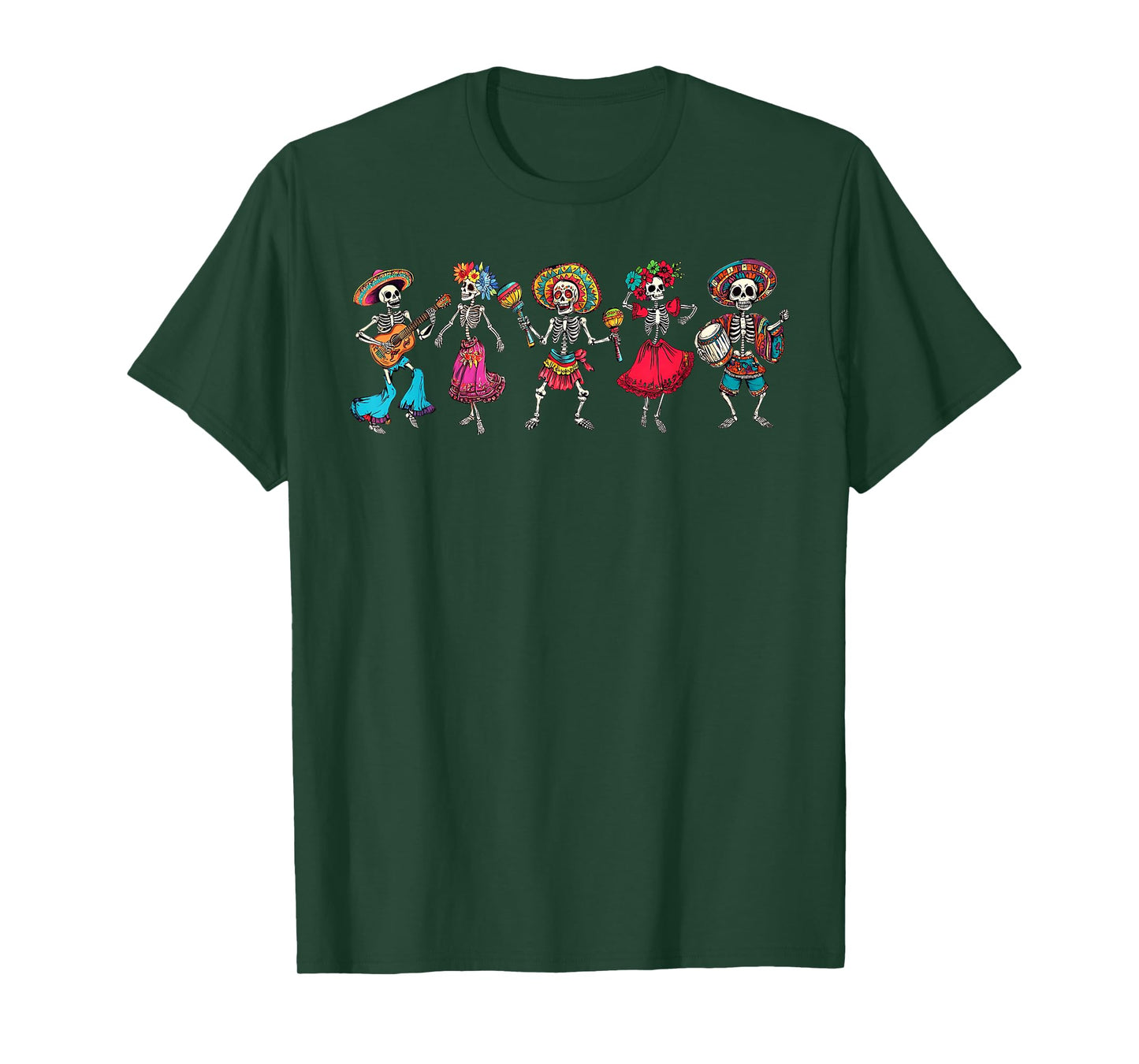Skeleton Dancing Dia De Los Muertos Mexican Day of Dead T-Shirt
