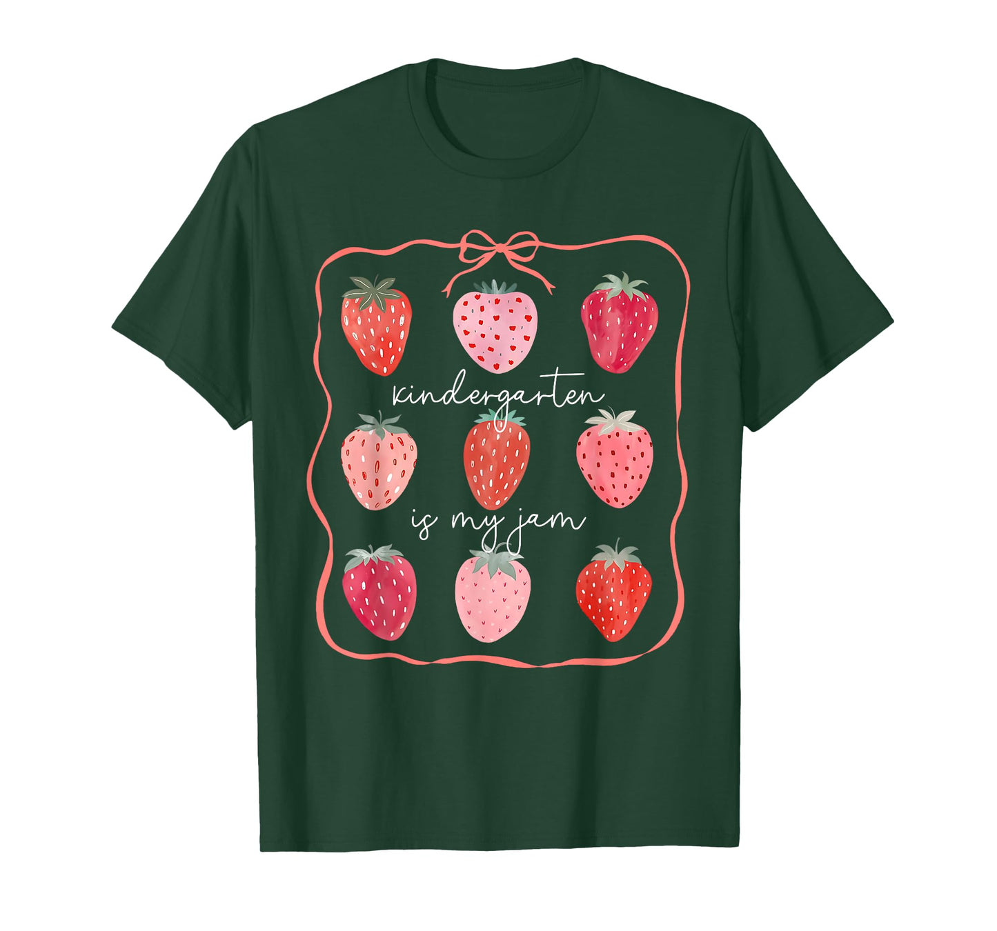 Kindergarten Is My Jam Strawberry Back to School Girls Boys T-Shirt