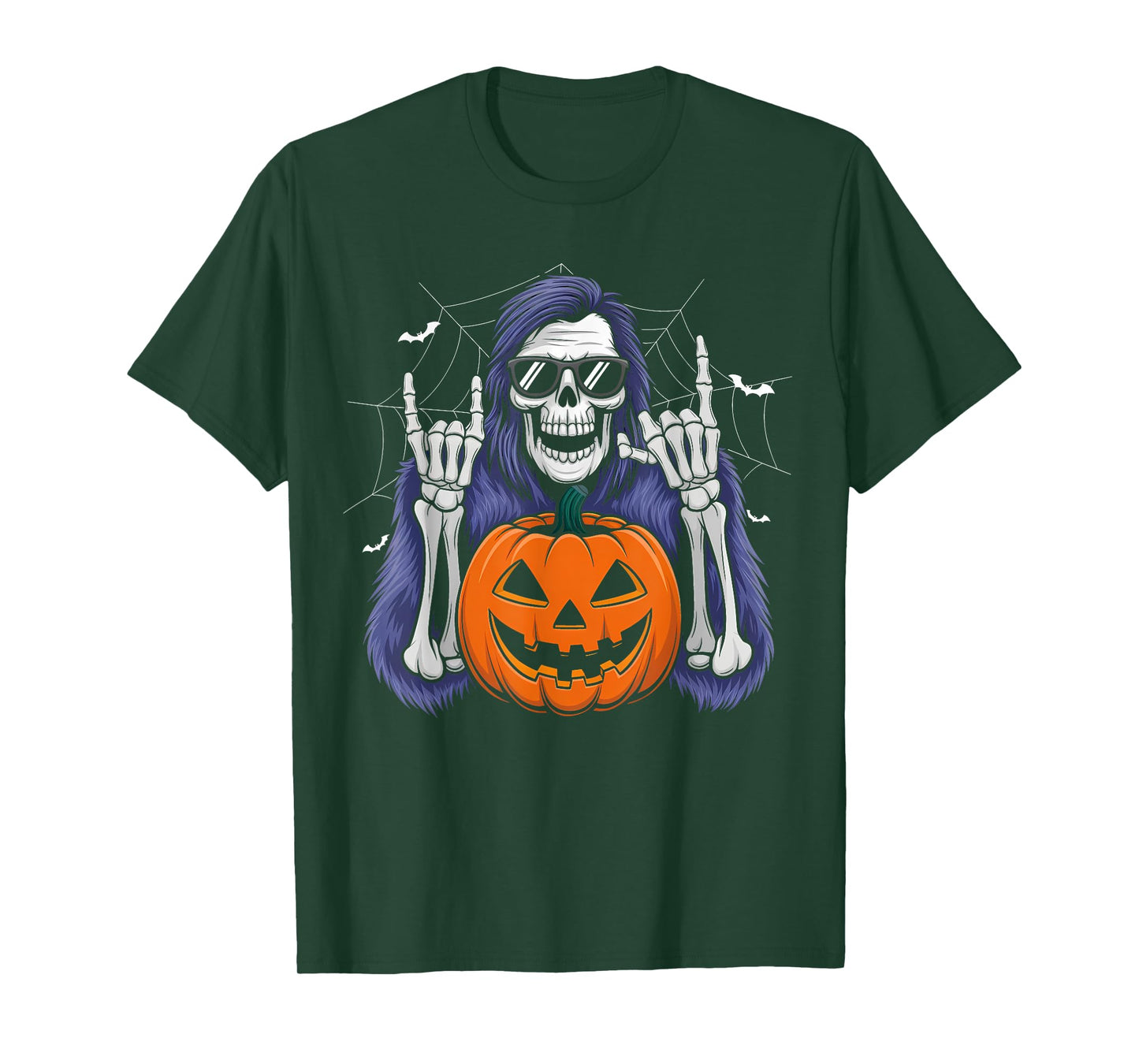 Funny Spooky Bigfoot Jack O Lantern Skeleton Halloween Men T-Shirt