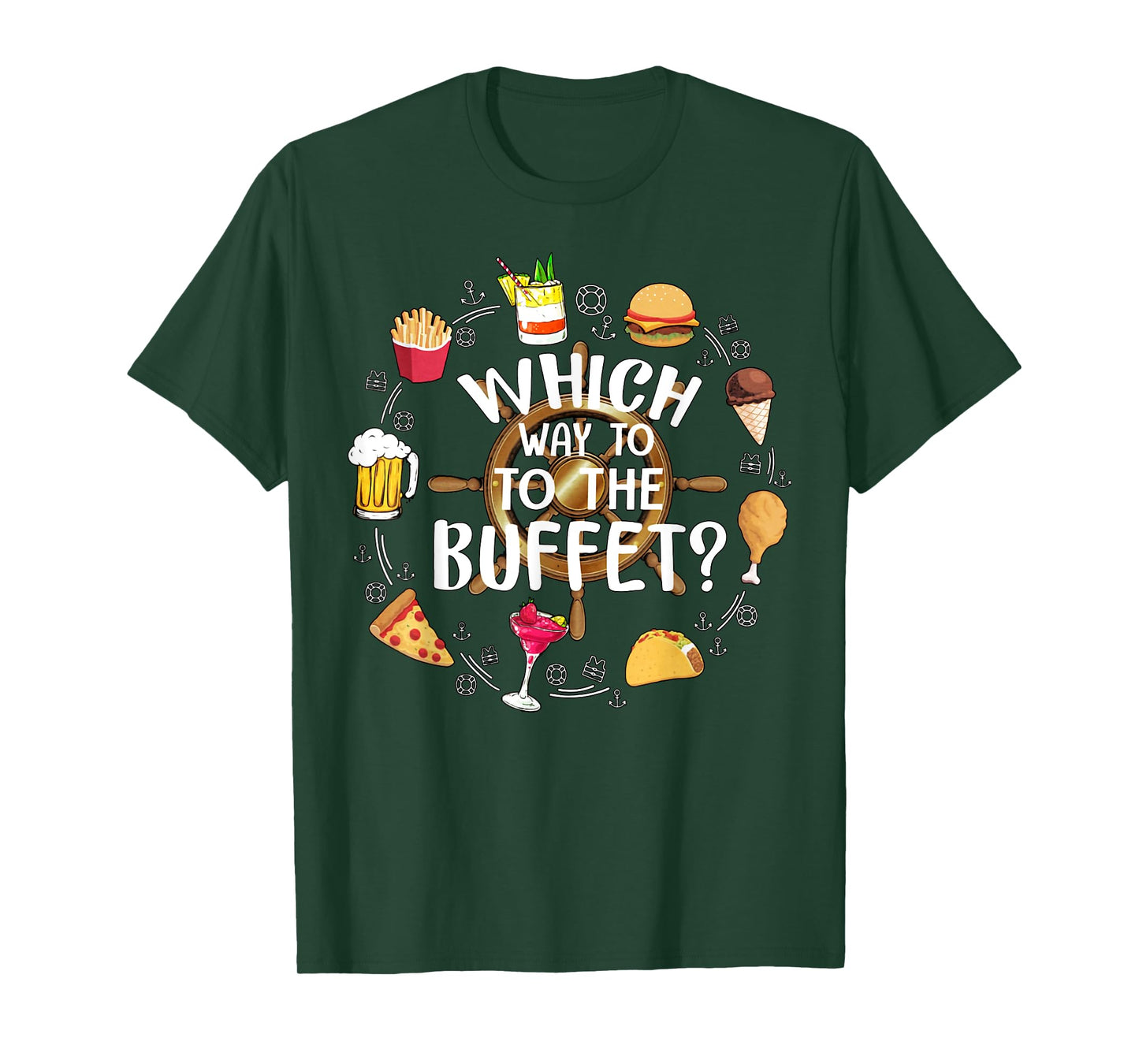 Which Way To The Buffet Funny Tourist Tacky Vacation T-Shirt