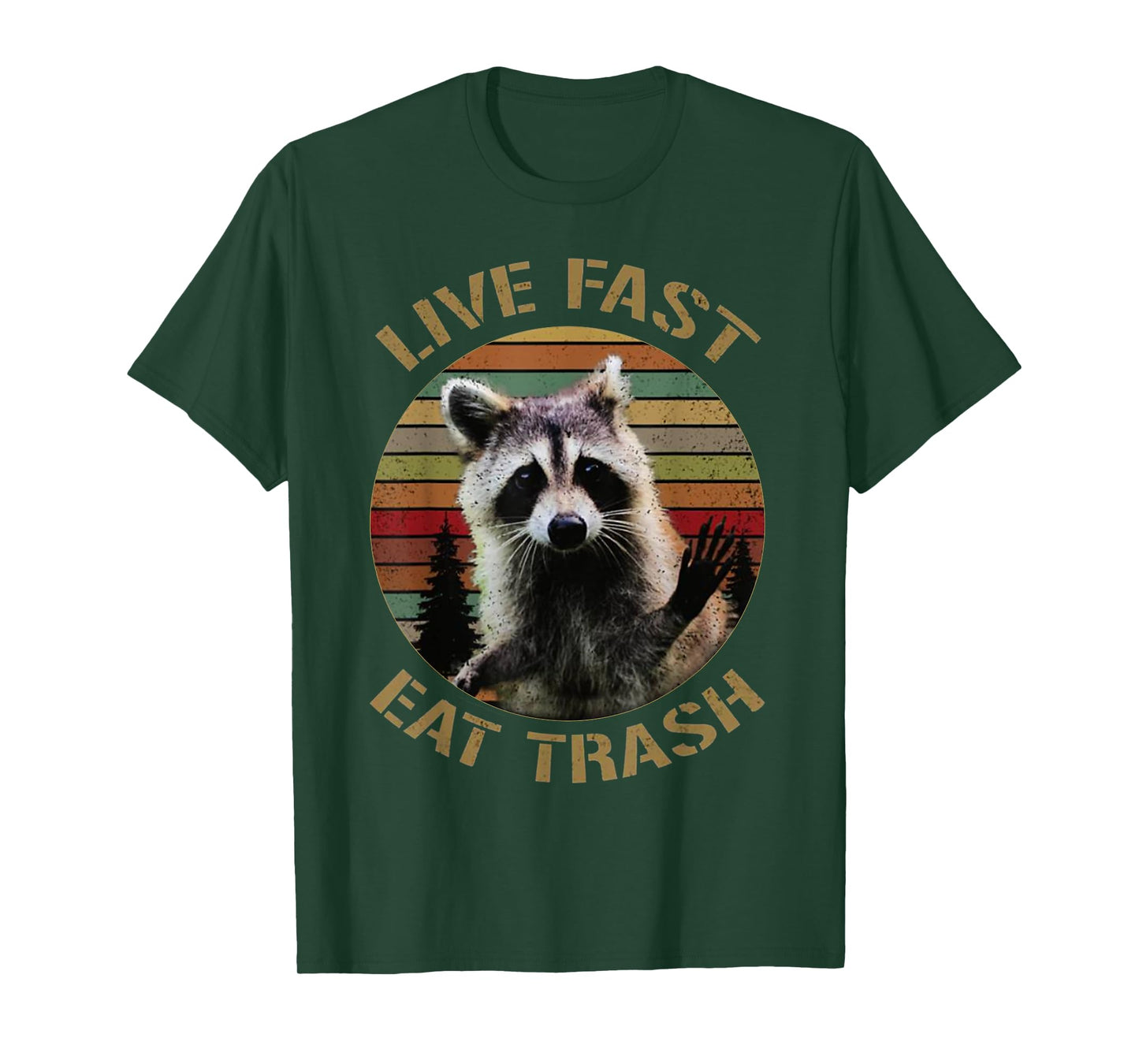 Vintage retro live fast eat trash racoon shirt for women men T-Shirt