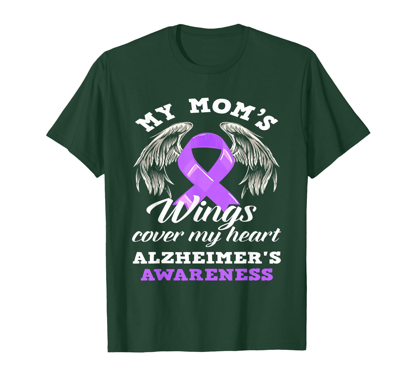 My Mom's Wing Cover My Heart Alzheimer's Awareness T-Shirt